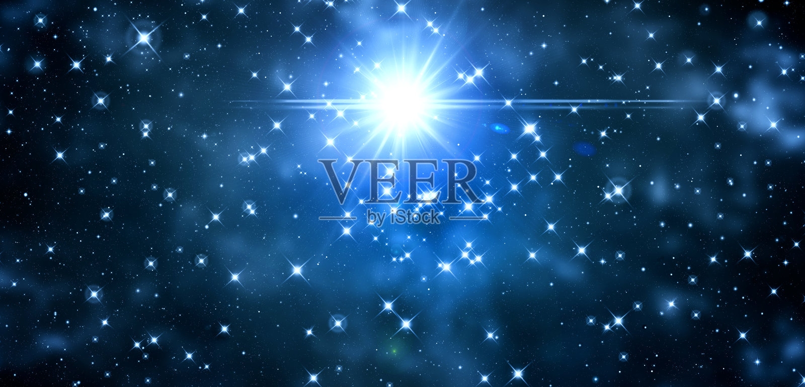 外太空，星空，宇宙，蓝星爆炸，明亮的恒星，许多恒星，天文学照片摄影图片