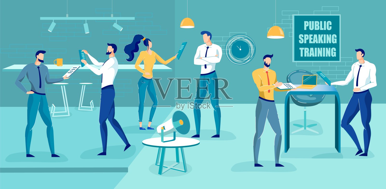 公开演讲训练课程及辅导插画图片素材