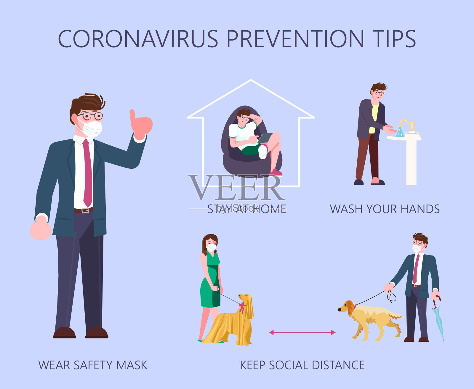 疫情爆发预防信息图插画图片素材