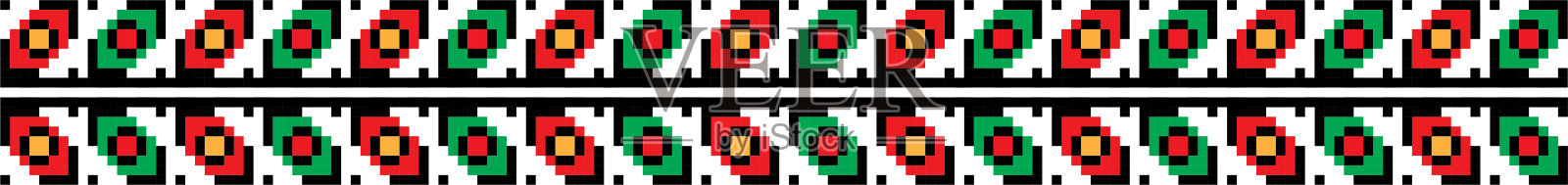 传统的罗马尼亚民间艺术编织刺绣图案插画图片素材