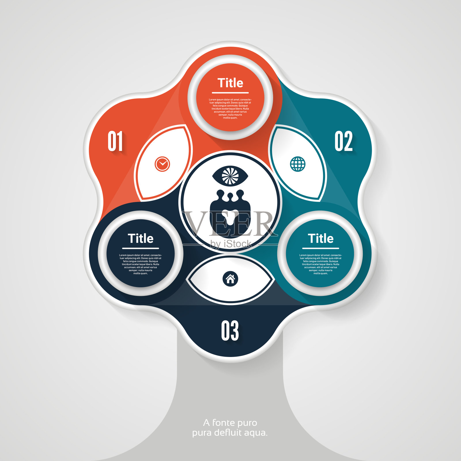 矢量圆图。模板的图表，图表，演示和图表。具有三个选项、部分、步骤或流程的业务概念。抽象的背景。插画图片素材