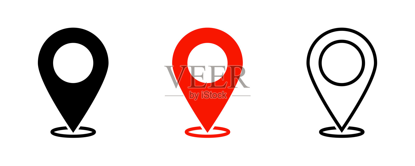 地图指针。向量孤立的元素。位置导航图标。矢量插图轮廓。地理位置点。插画图片素材