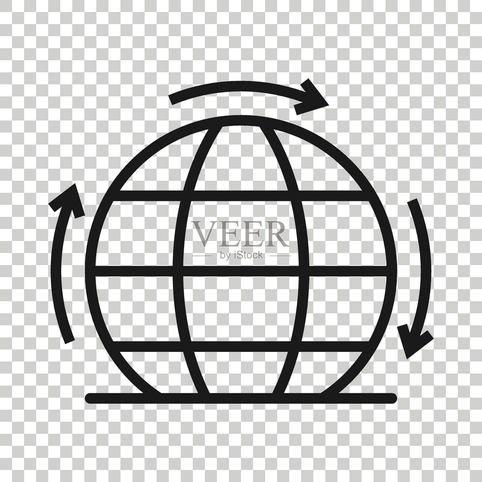 地球行星图标在平面风格。地球地理矢量图上的白色孤立背景。全球通信业务理念。图标素材