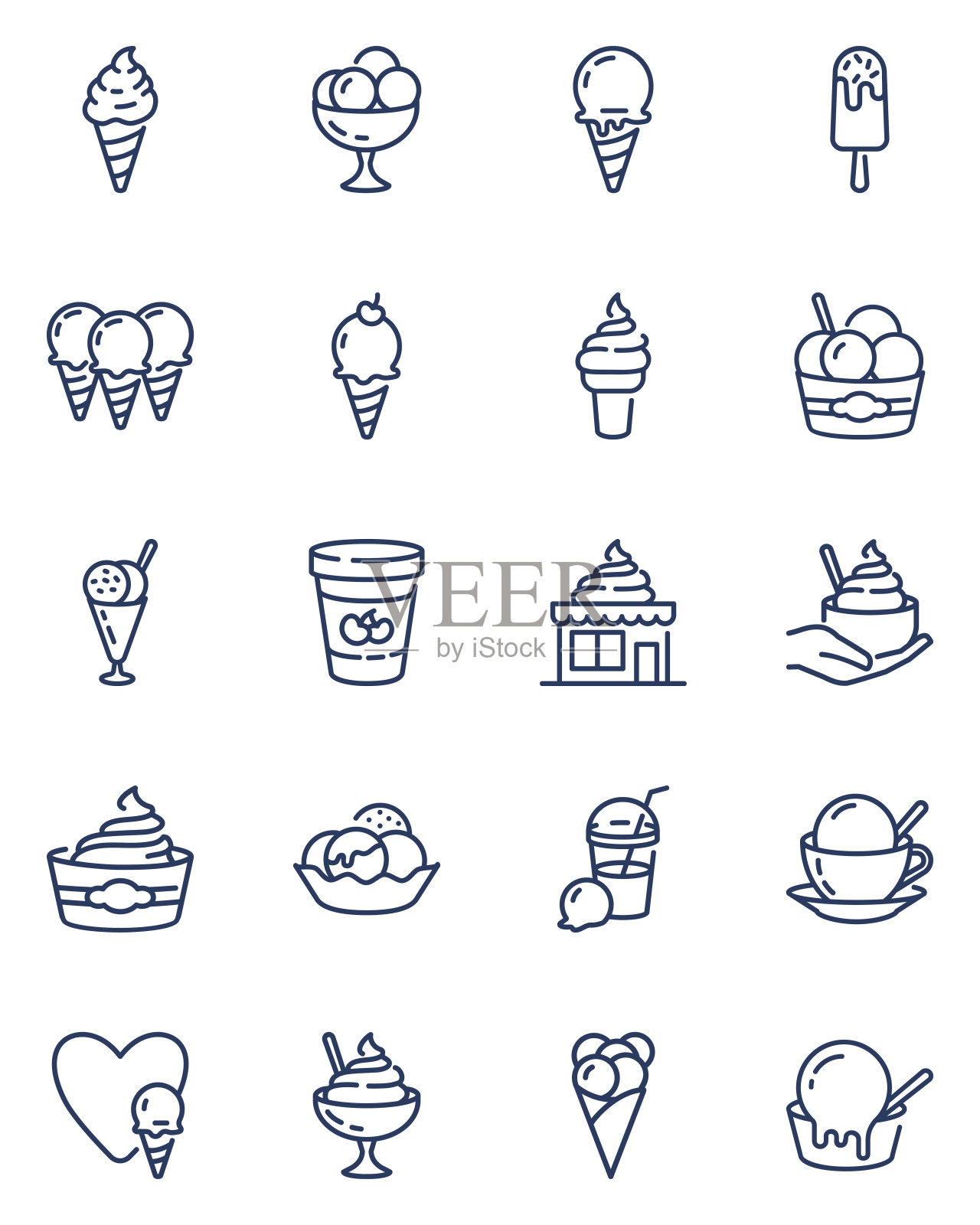 冰淇淋系列图标集插画图片素材