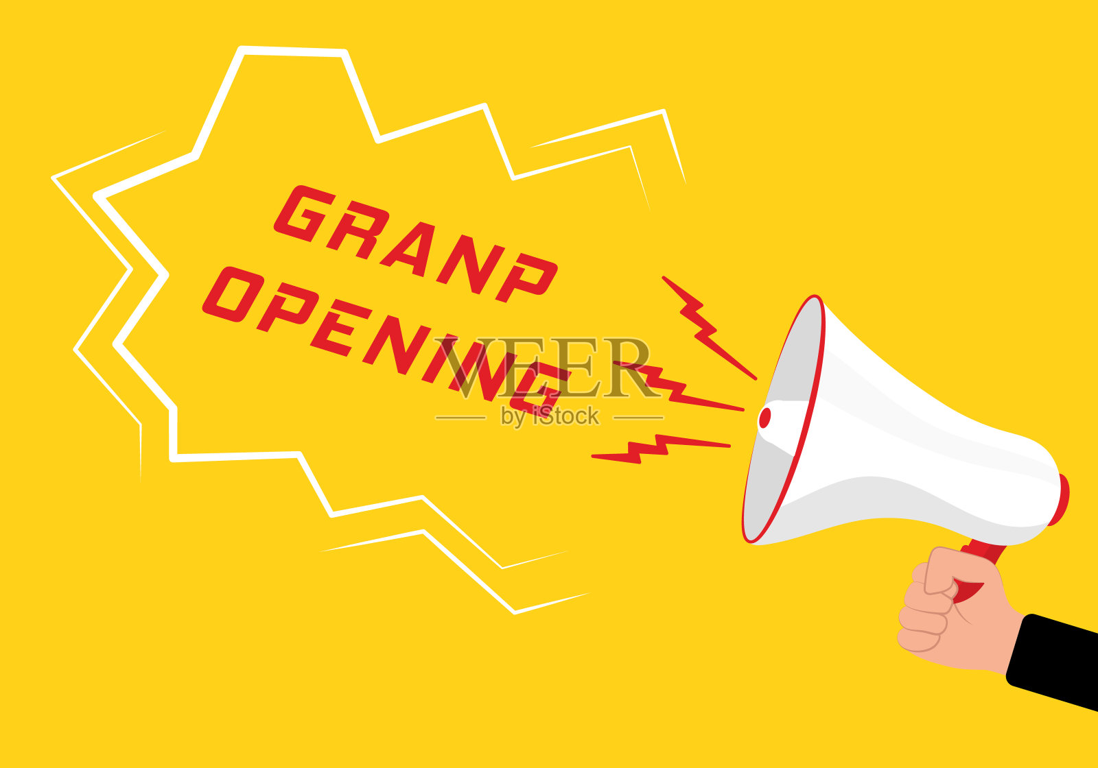 请注意-扩音器。插画图片素材