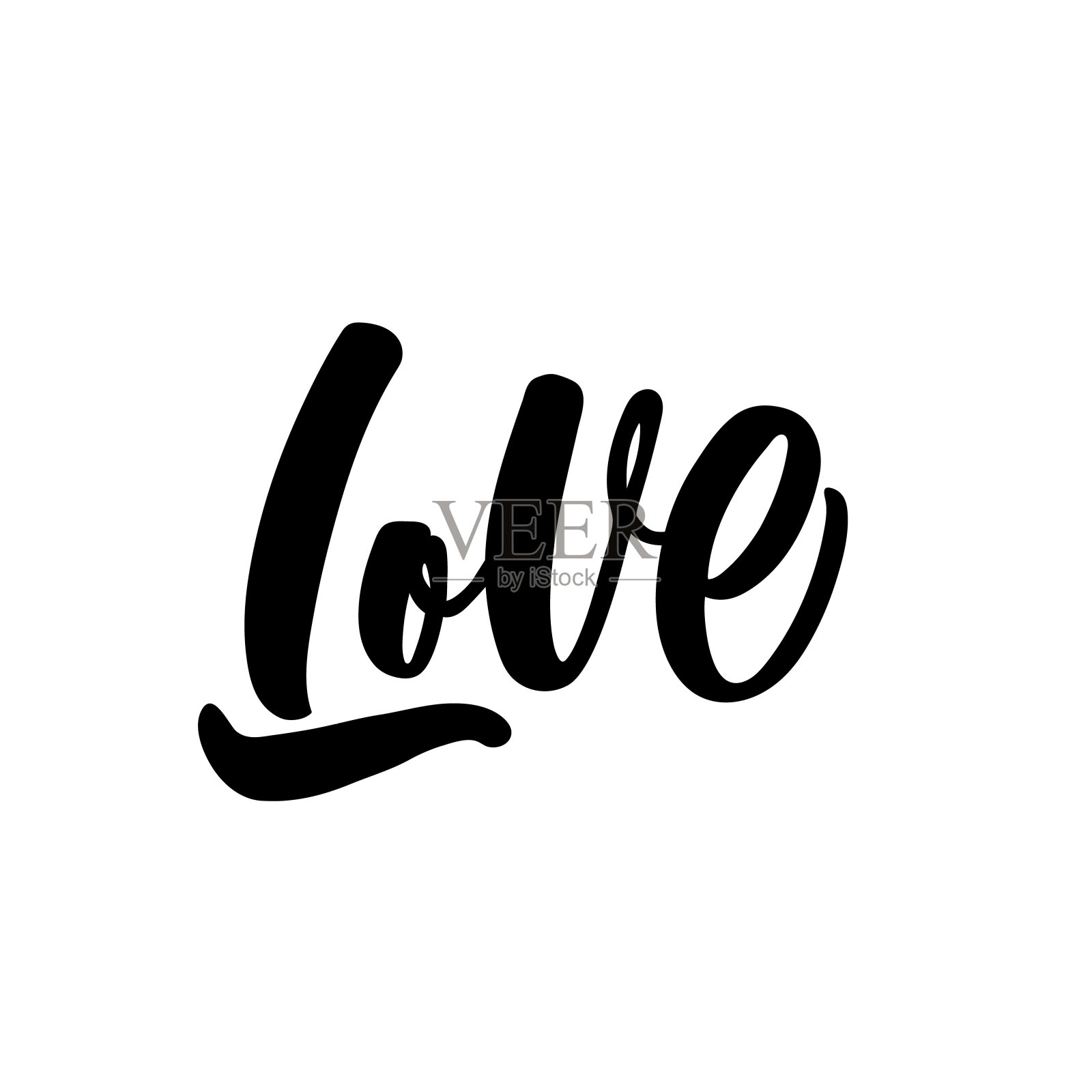 手绘字母卡片。铭文:爱。完美的设计贺卡，海报，t恤，横幅，打印邀请。插画图片素材