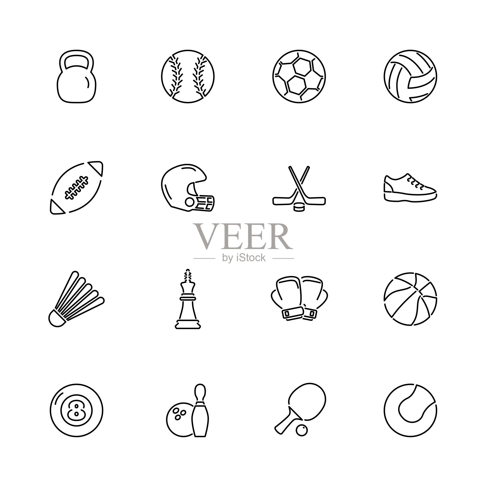 运动设备-平面矢量图标插画图片素材