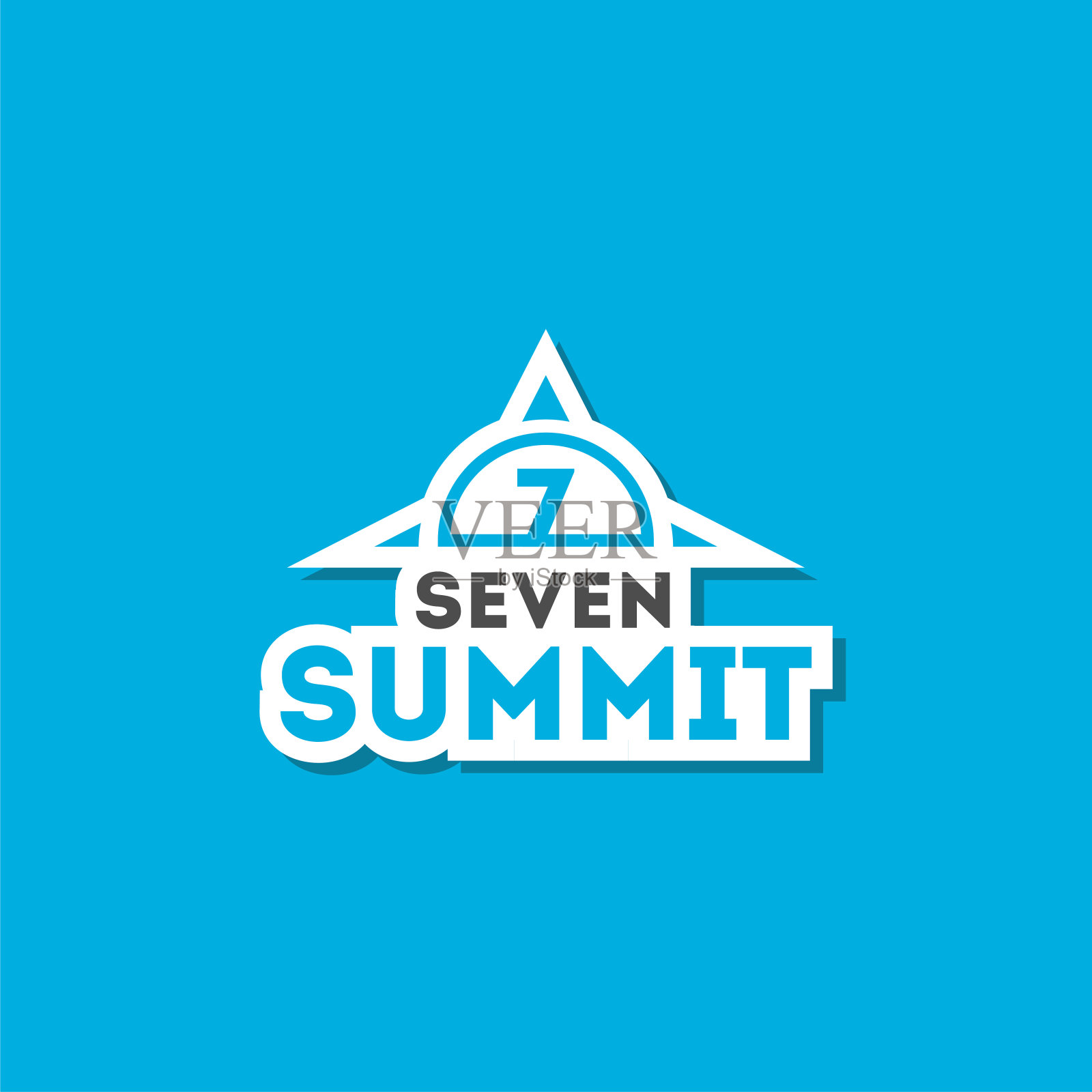 七顶矢量设计的旗帜和背景插画图片素材