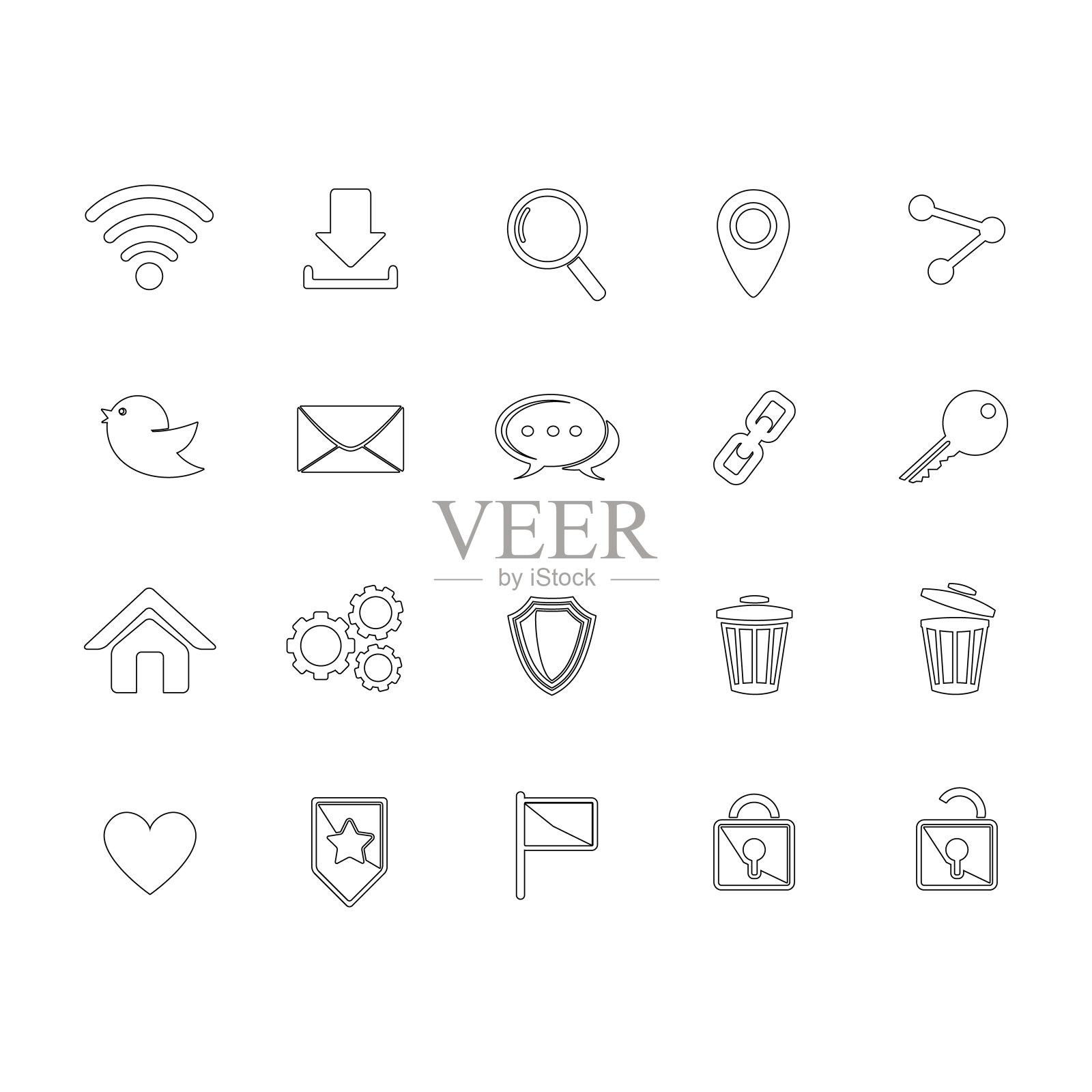 社交沟通图标集图标素材