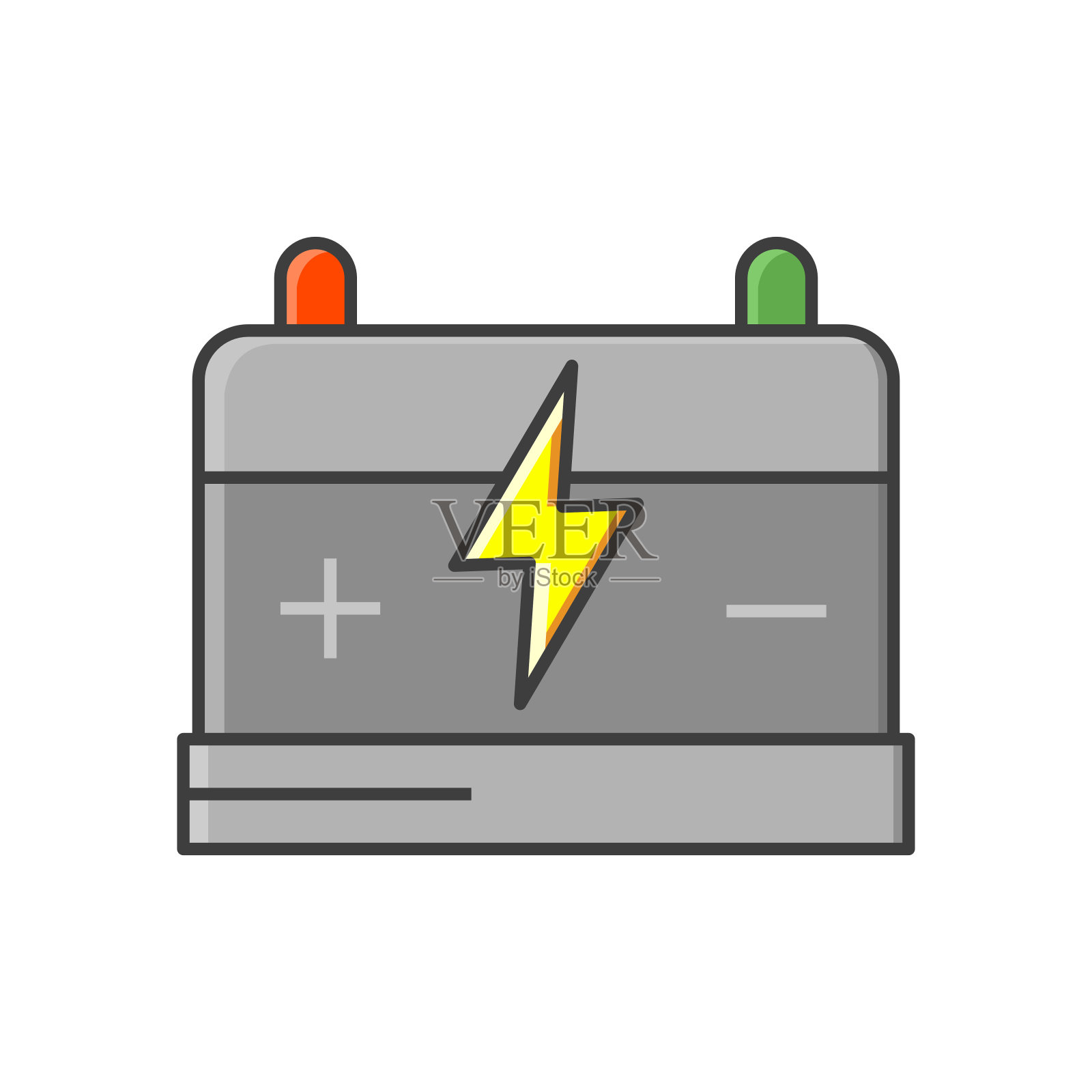 彩色汽车电池图标。平的风格。图标素材