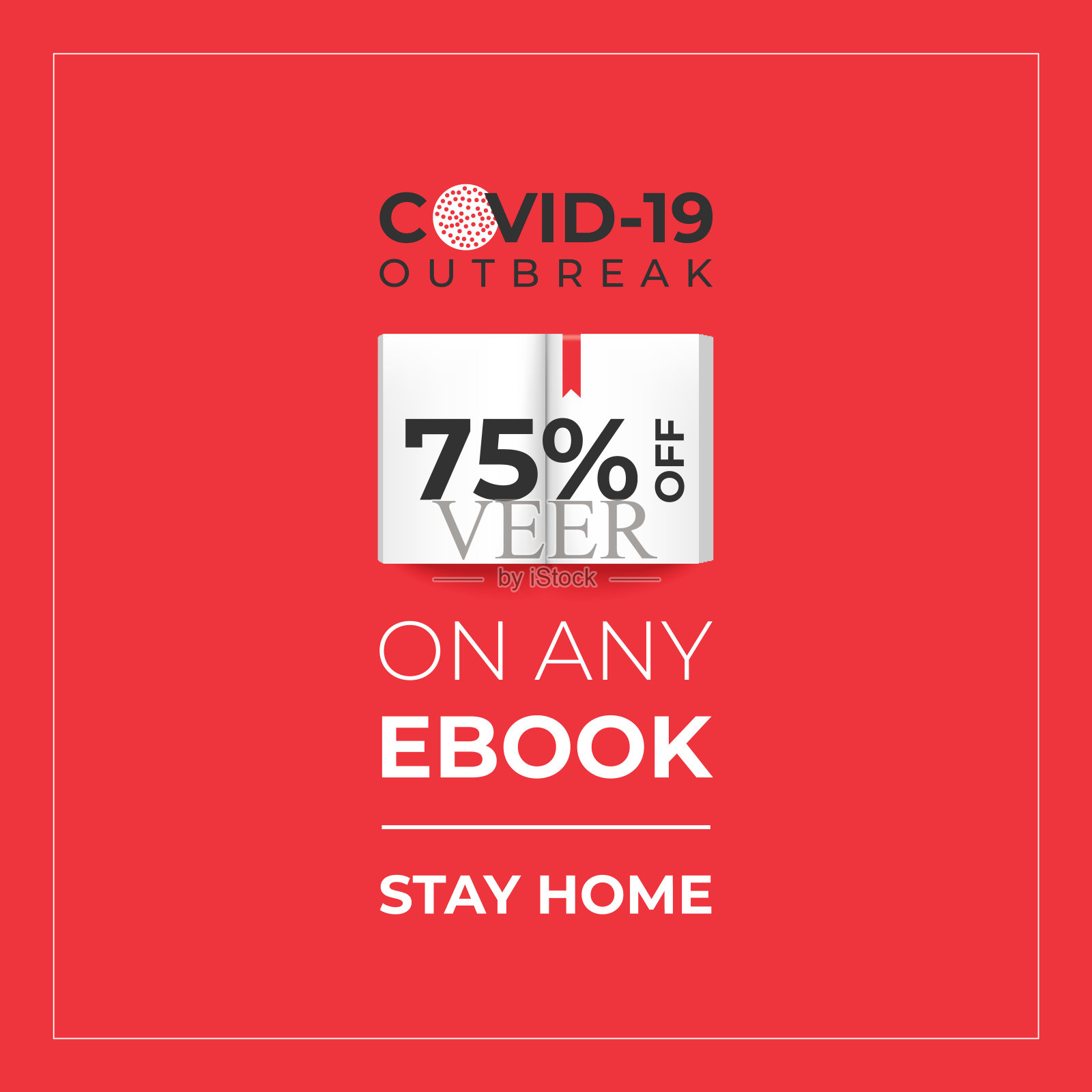 在线电子书销售折扣横幅。大流行的主题设计模板素材