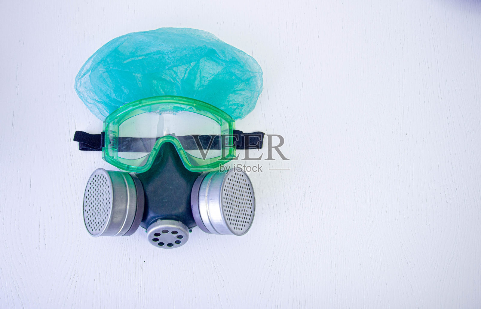 救护车医生制服眼镜、呼吸器、面罩。照片摄影图片