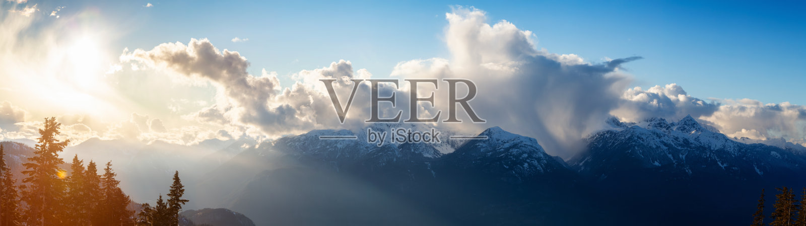 壮丽的加拿大山脉风光照片摄影图片