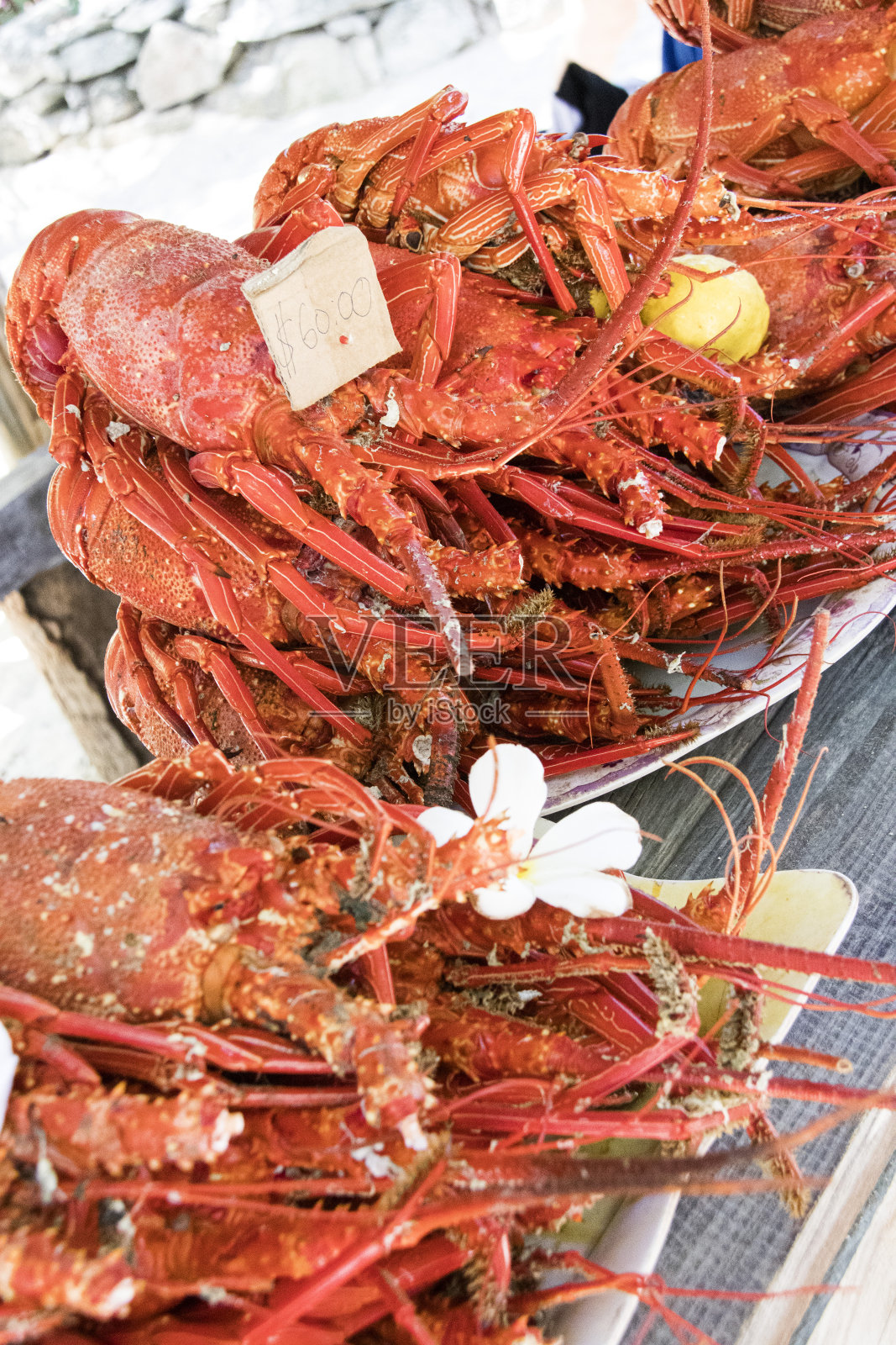 龙虾，煮海鲜，瓦努阿图照片摄影图片