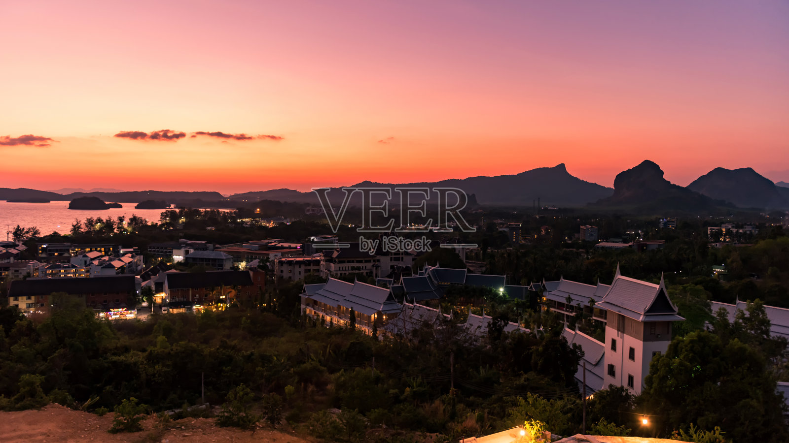 甲米奥南城市景观的天际线照片摄影图片