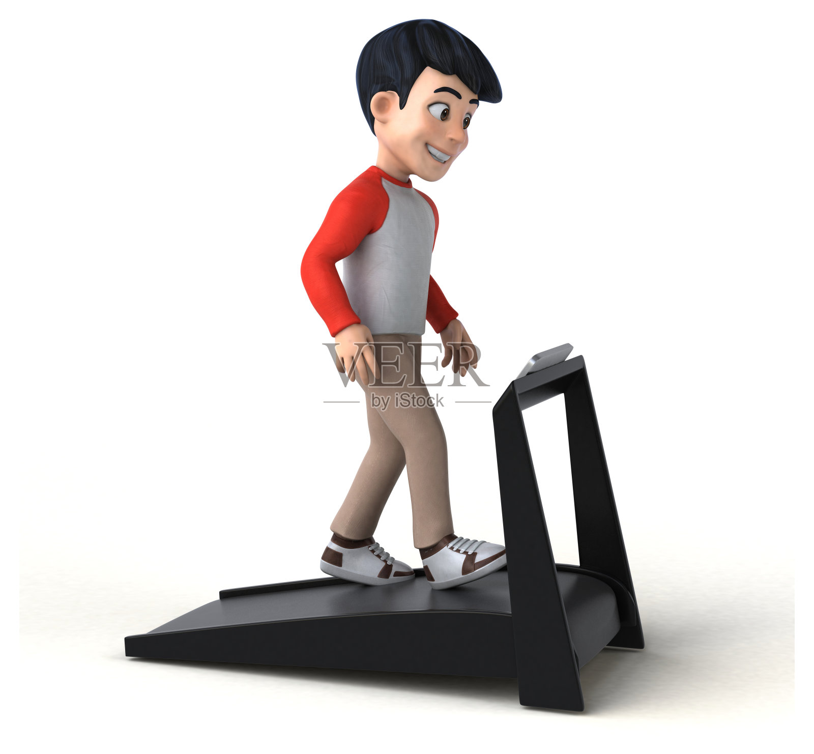 有趣的3D亚洲少年与漫画风格照片摄影图片