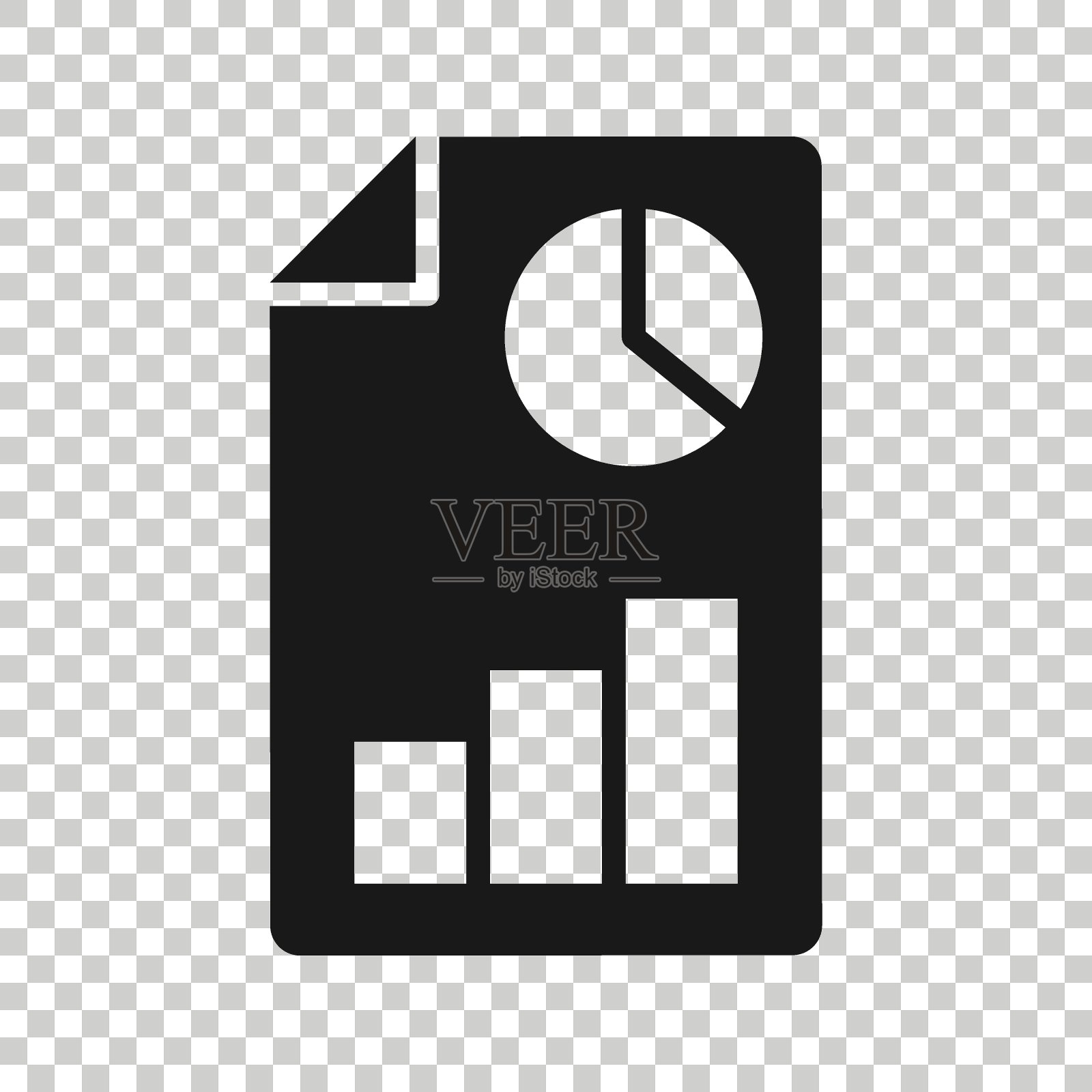 财务报表图标在平面风格。文档矢量插图上的白色孤立的背景。报告业务概念。图标素材