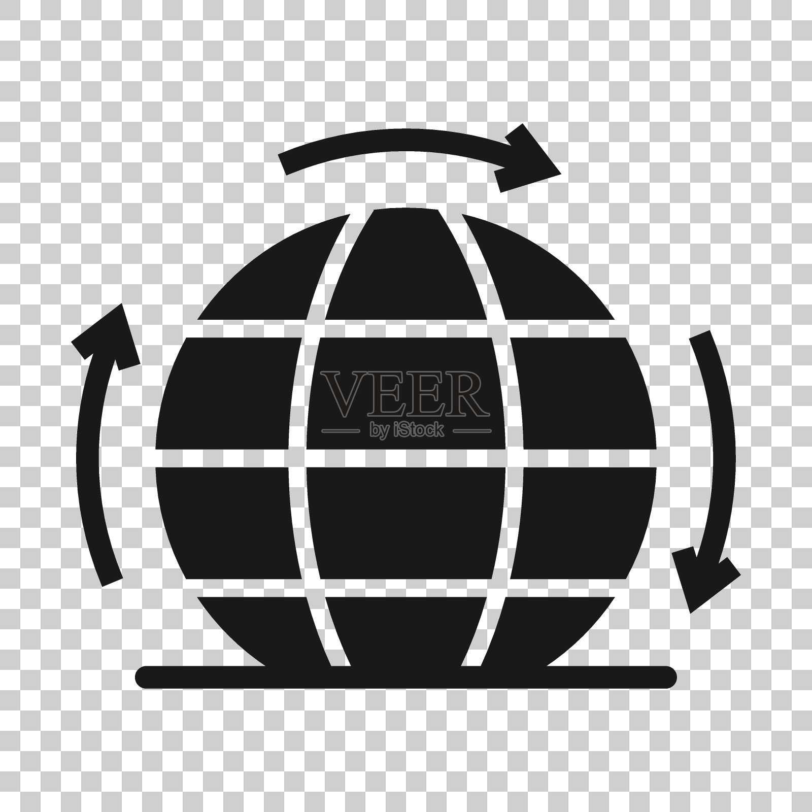 地球行星图标在平面风格。地球地理矢量图上的白色孤立背景。全球通信业务理念。图标素材