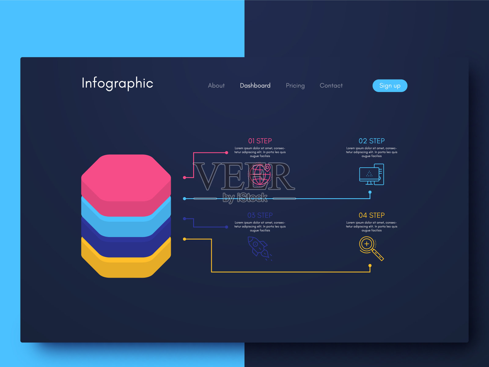 矢量图形信息图。模板创建移动应用程序，工作流布局，图表，横幅，网页设计，商业信息图表报告插画图片素材