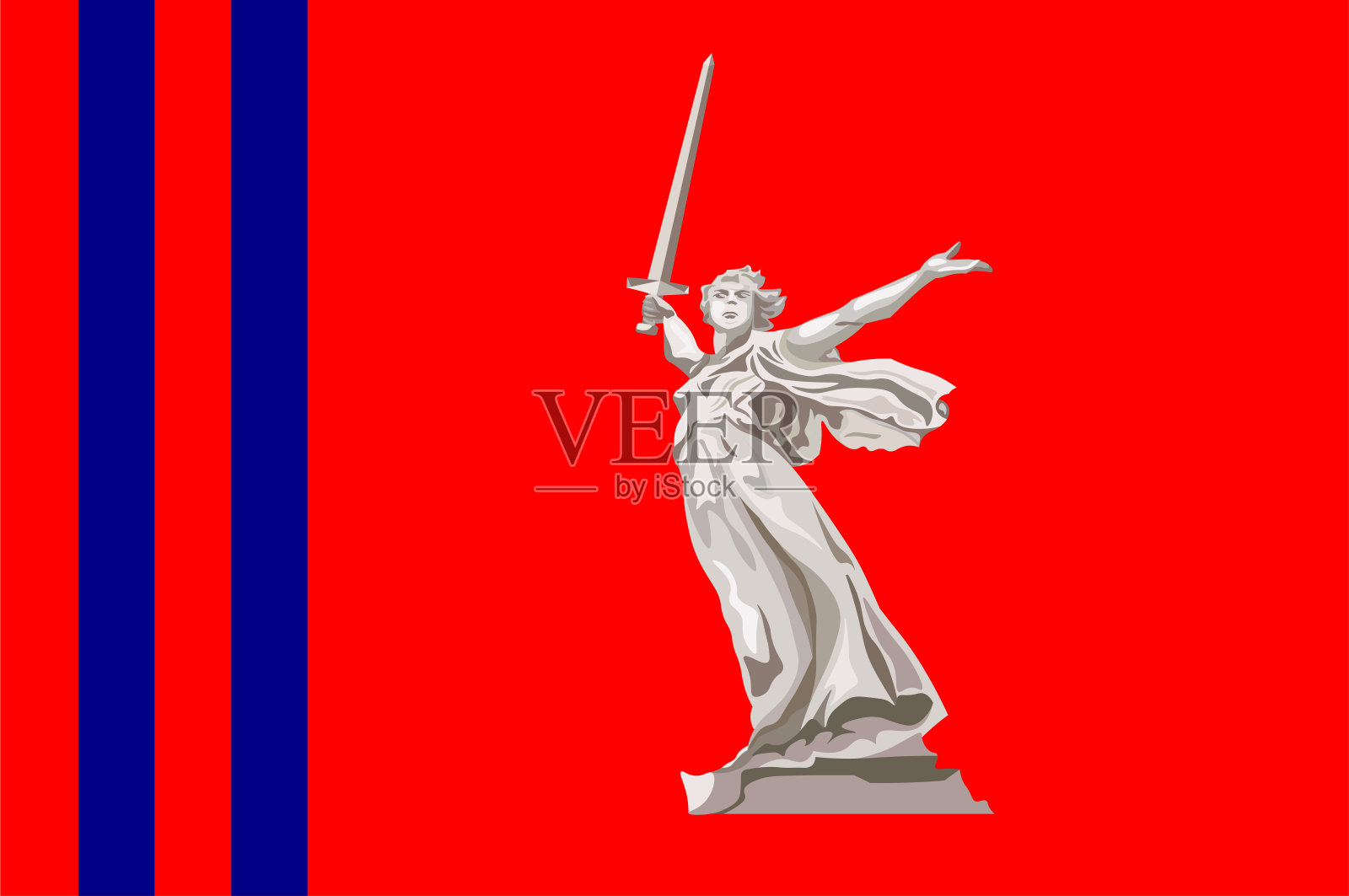 俄罗斯伏尔加格勒州的旗帜插画图片素材