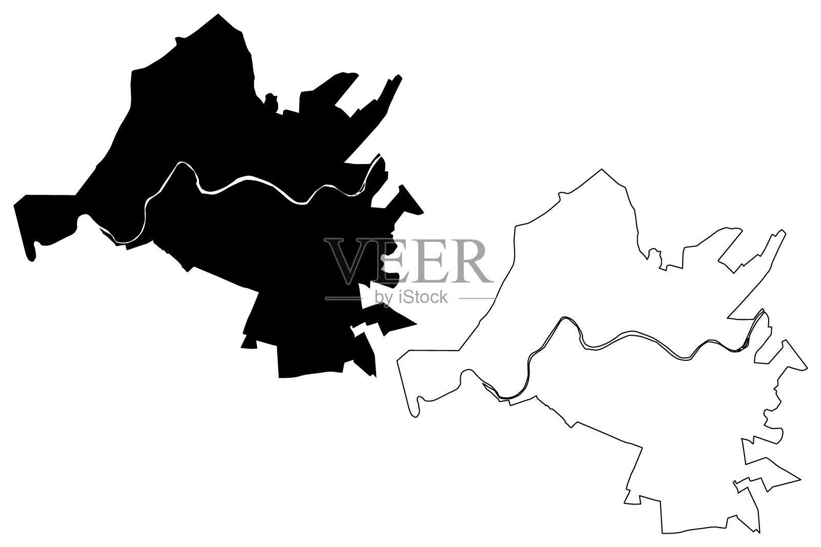 乌城市地图插画图片素材