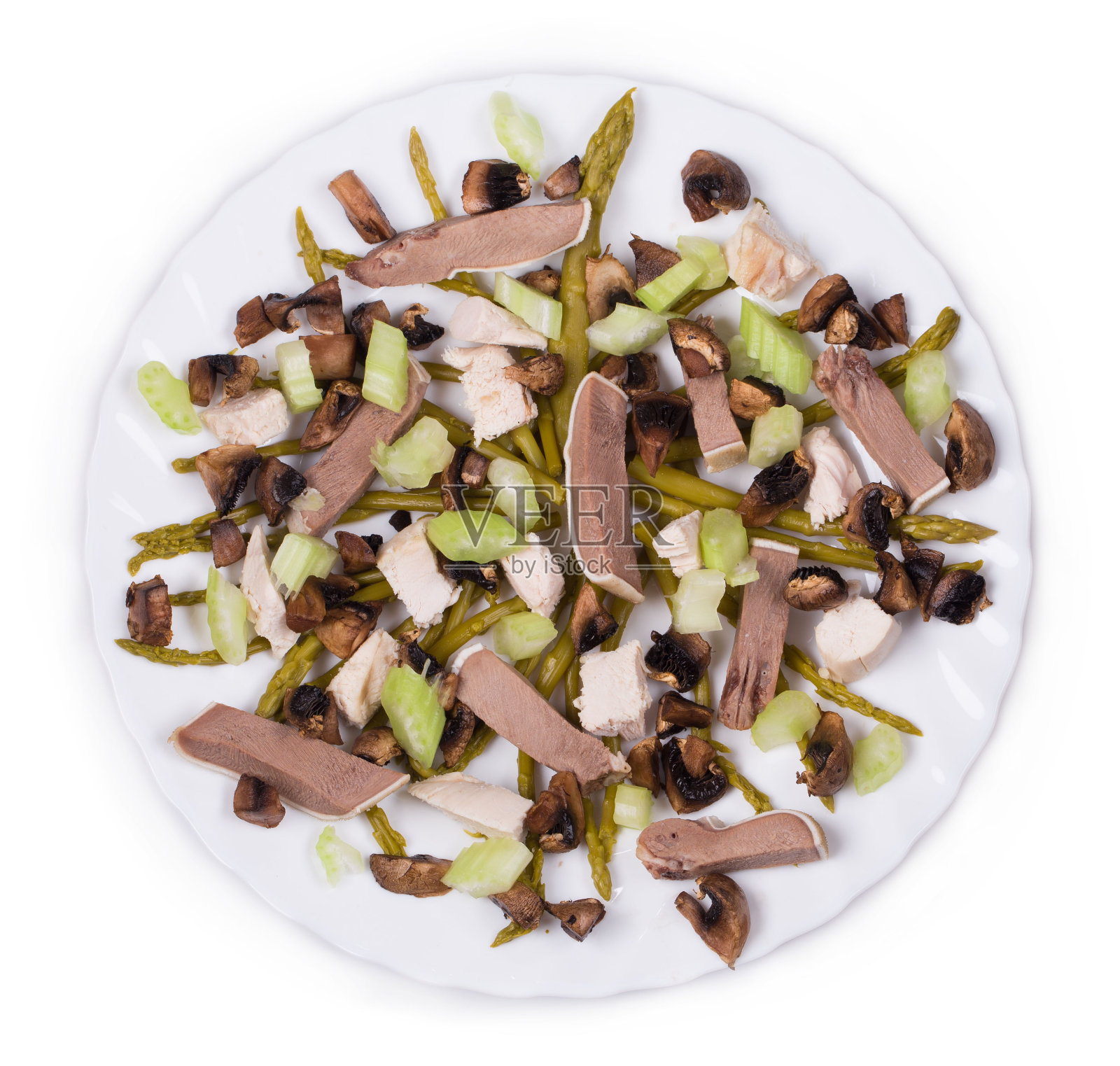 美味的牛舌沙拉。照片摄影图片