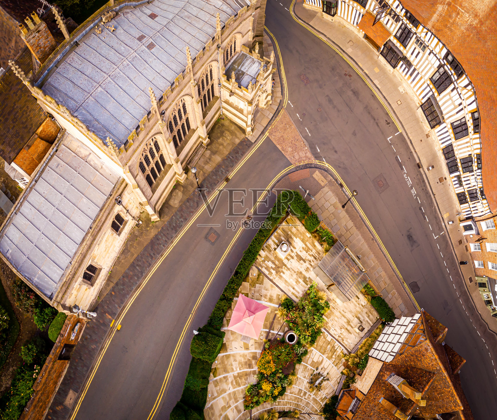 英国斯特拉特福德公会教堂鸟瞰图照片摄影图片
