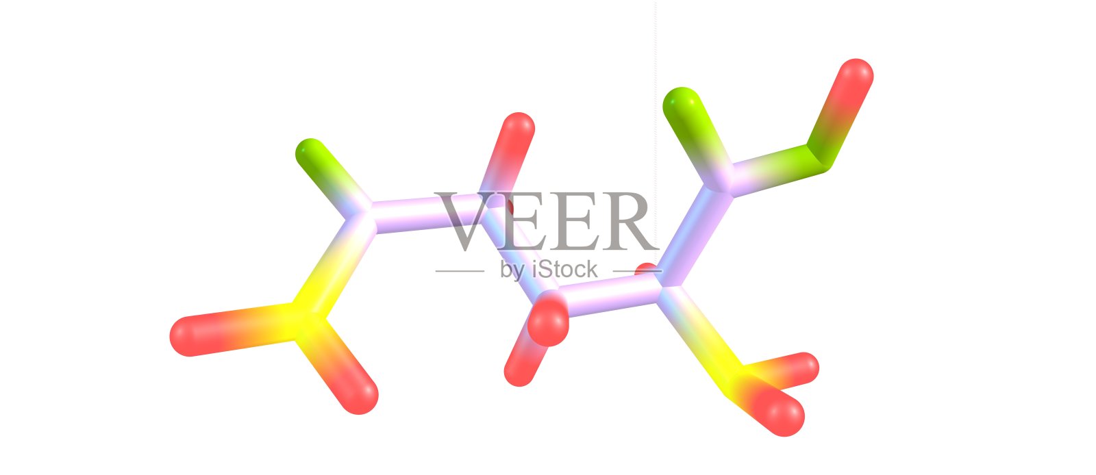 白色背景下的谷氨酰胺分子结构照片摄影图片