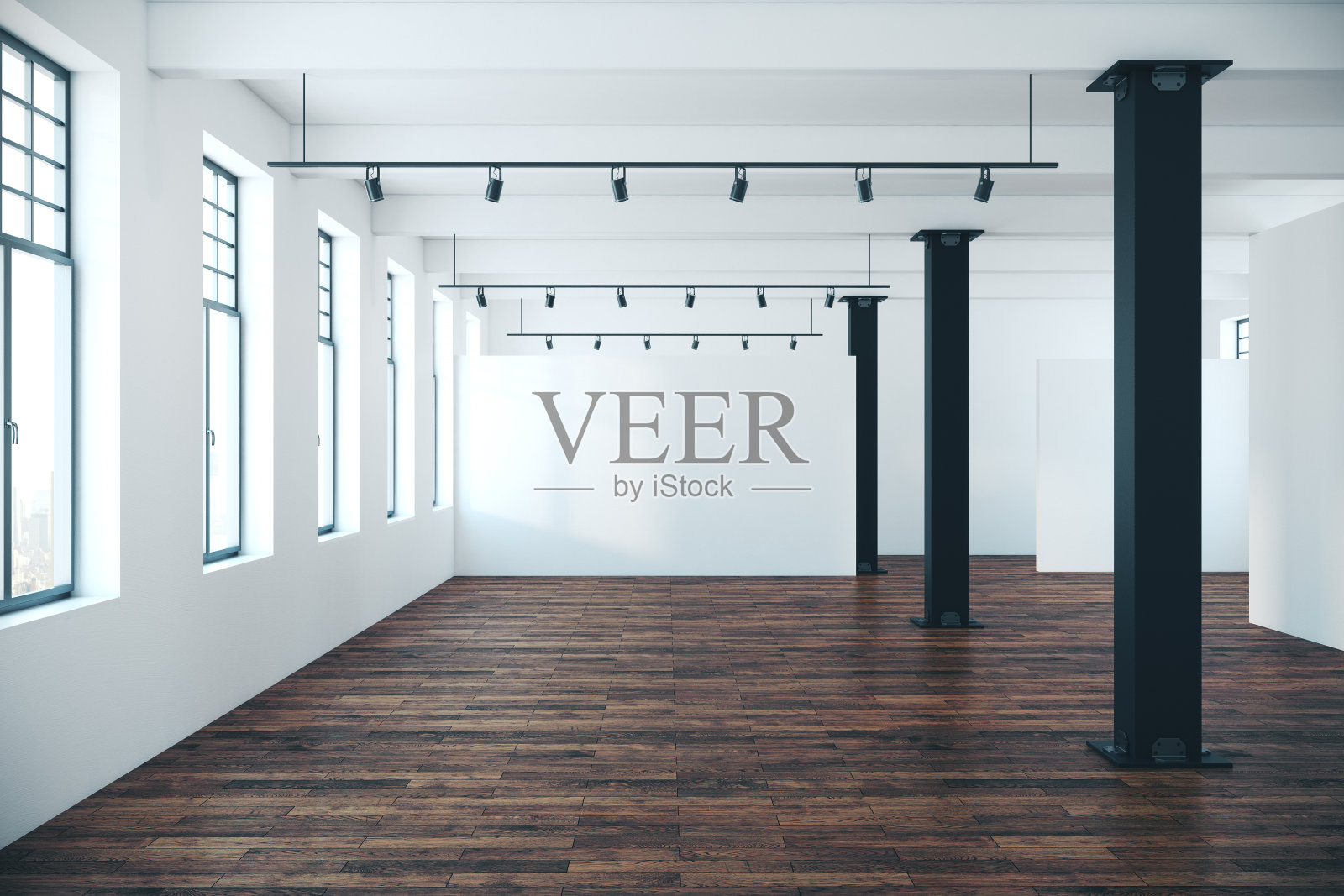 现代室内与空的广告牌照片摄影图片