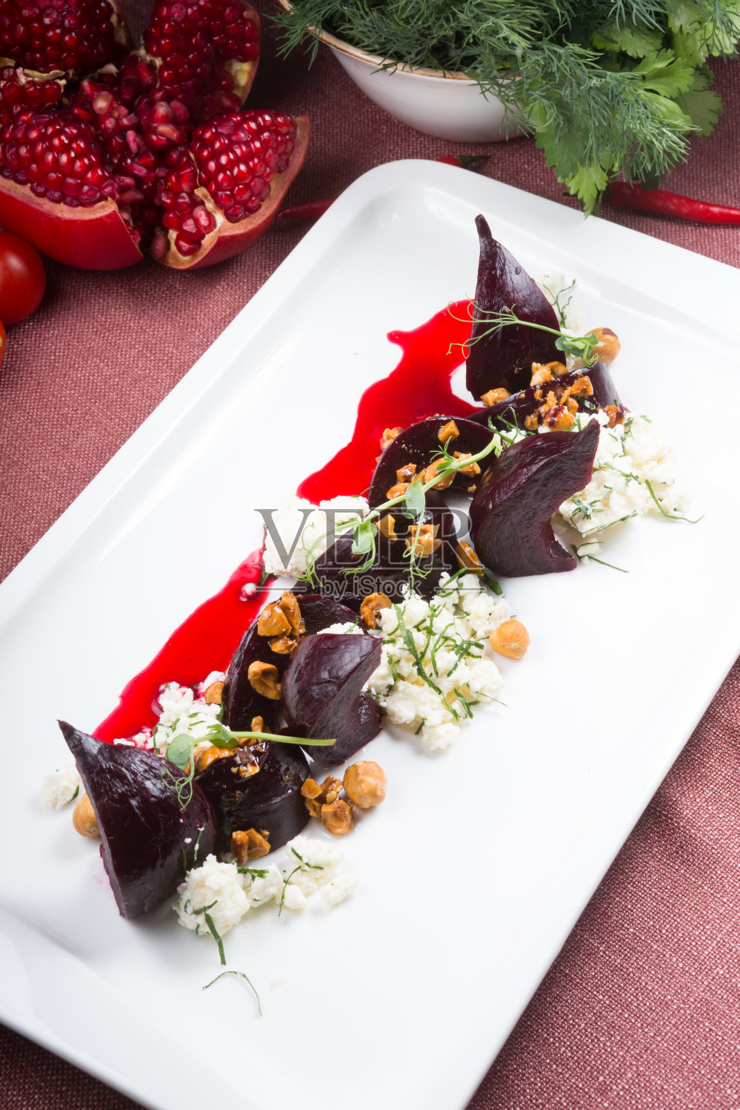 健康的甜菜沙拉照片摄影图片