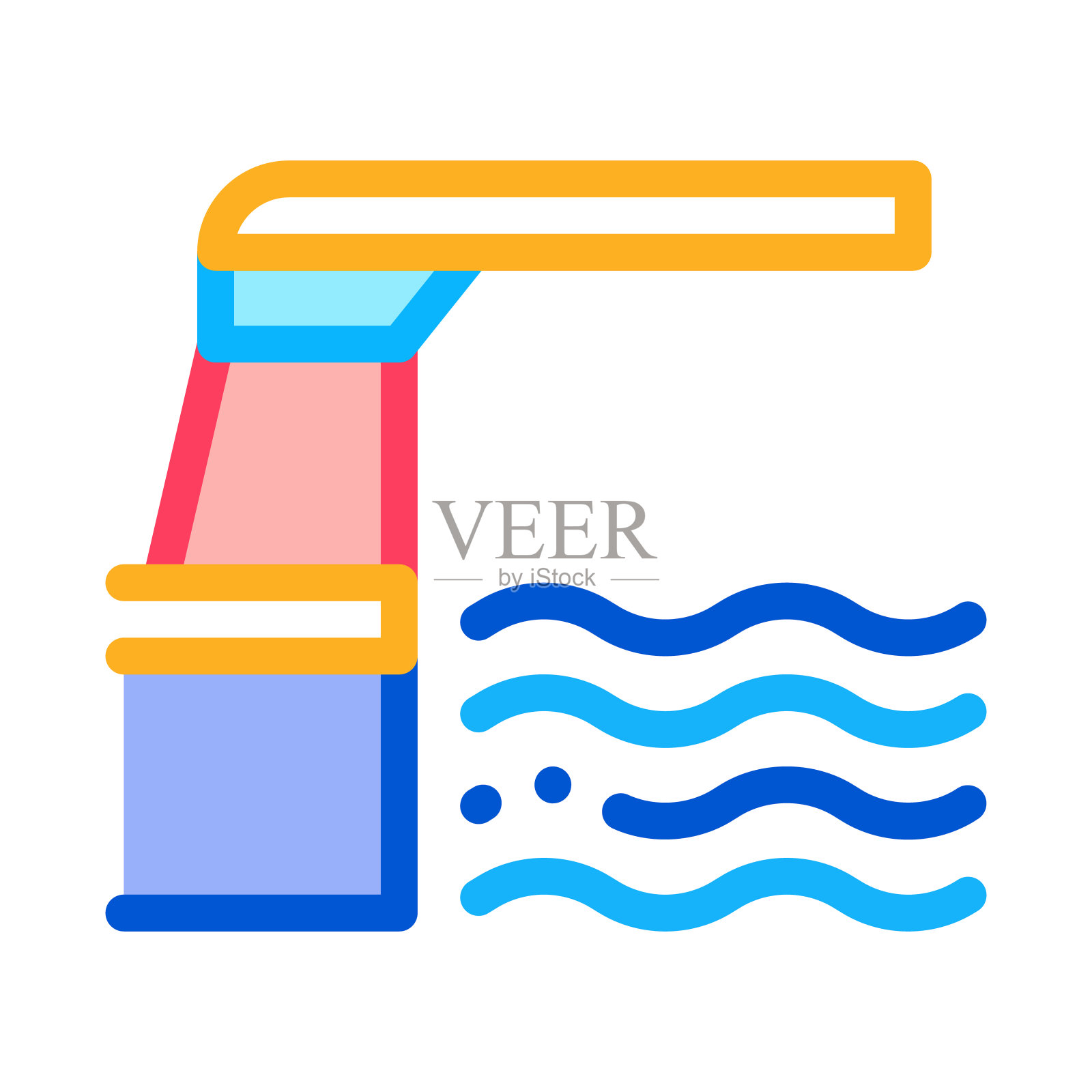 水位表图标矢量大纲插图图标素材