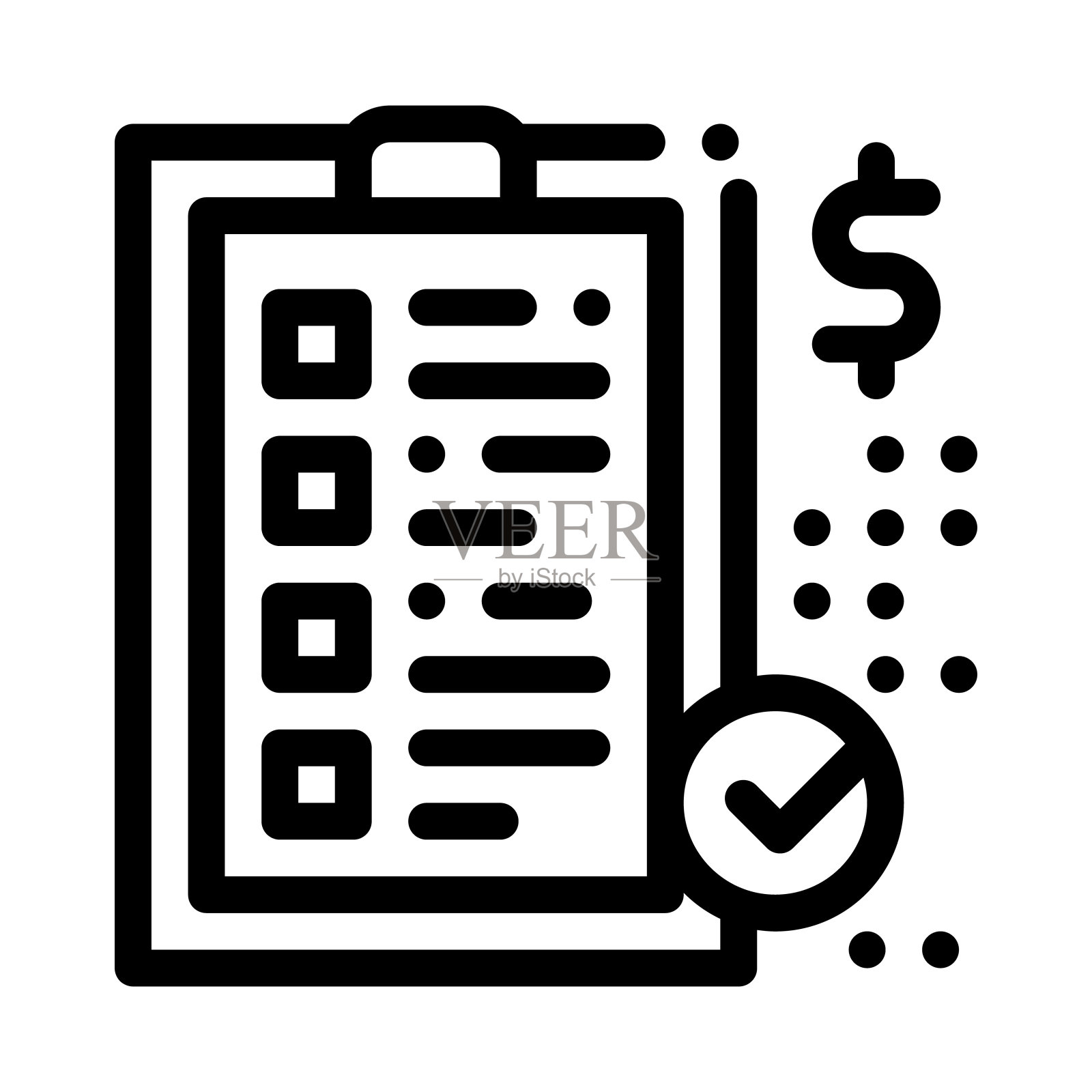 投资事项图标矢量大纲插图插画图片素材