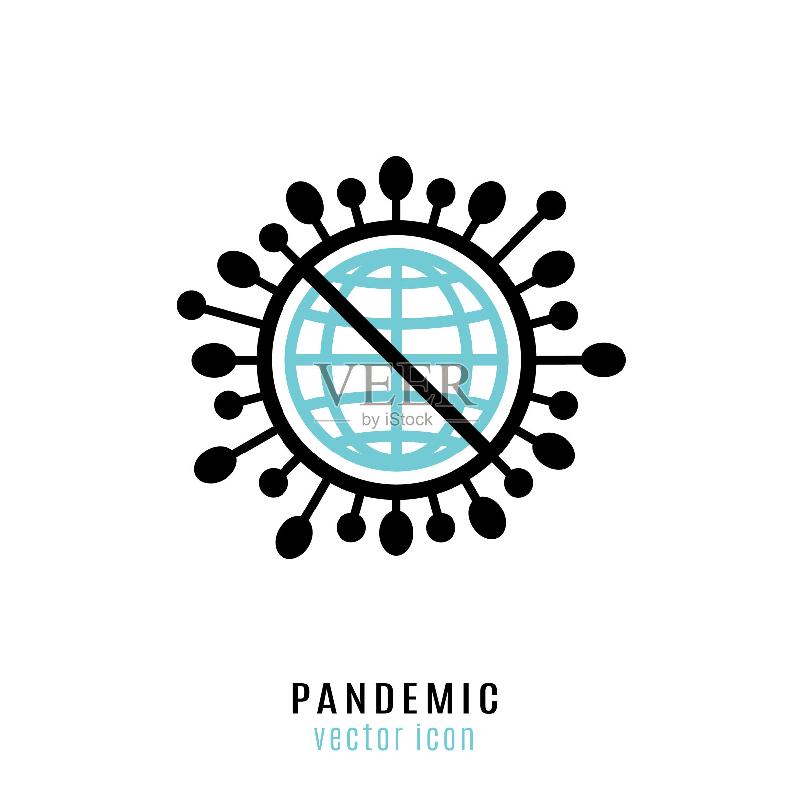 流感和肺炎大流行图标插画图片素材