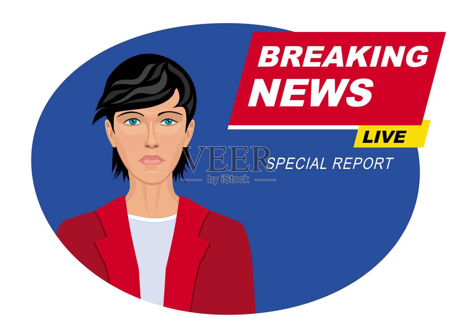 白色背景下的年轻女子插画图片素材