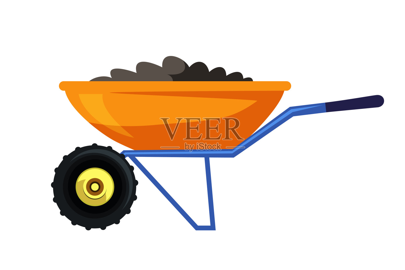 农民手推车孤立在白色背景上插画图片素材