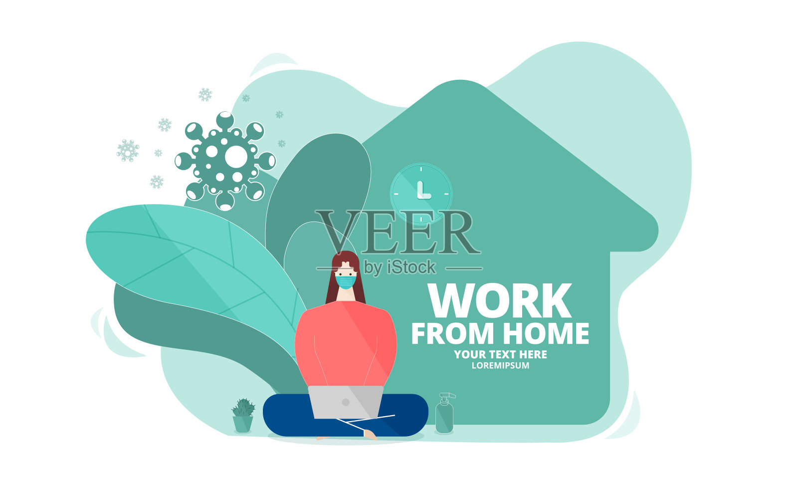 居家办公插画图片素材