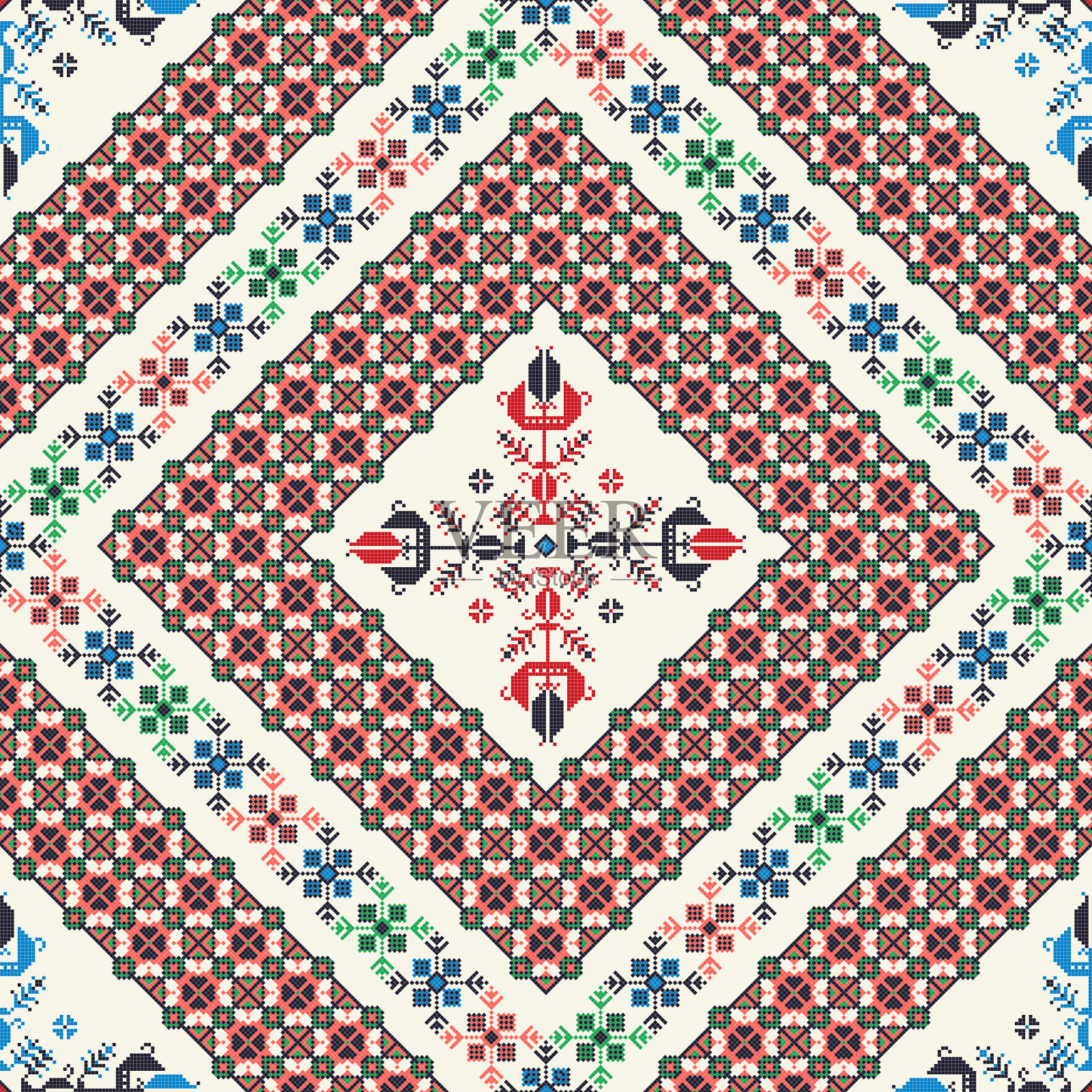 罗马尼亚传统8号图案插画图片素材