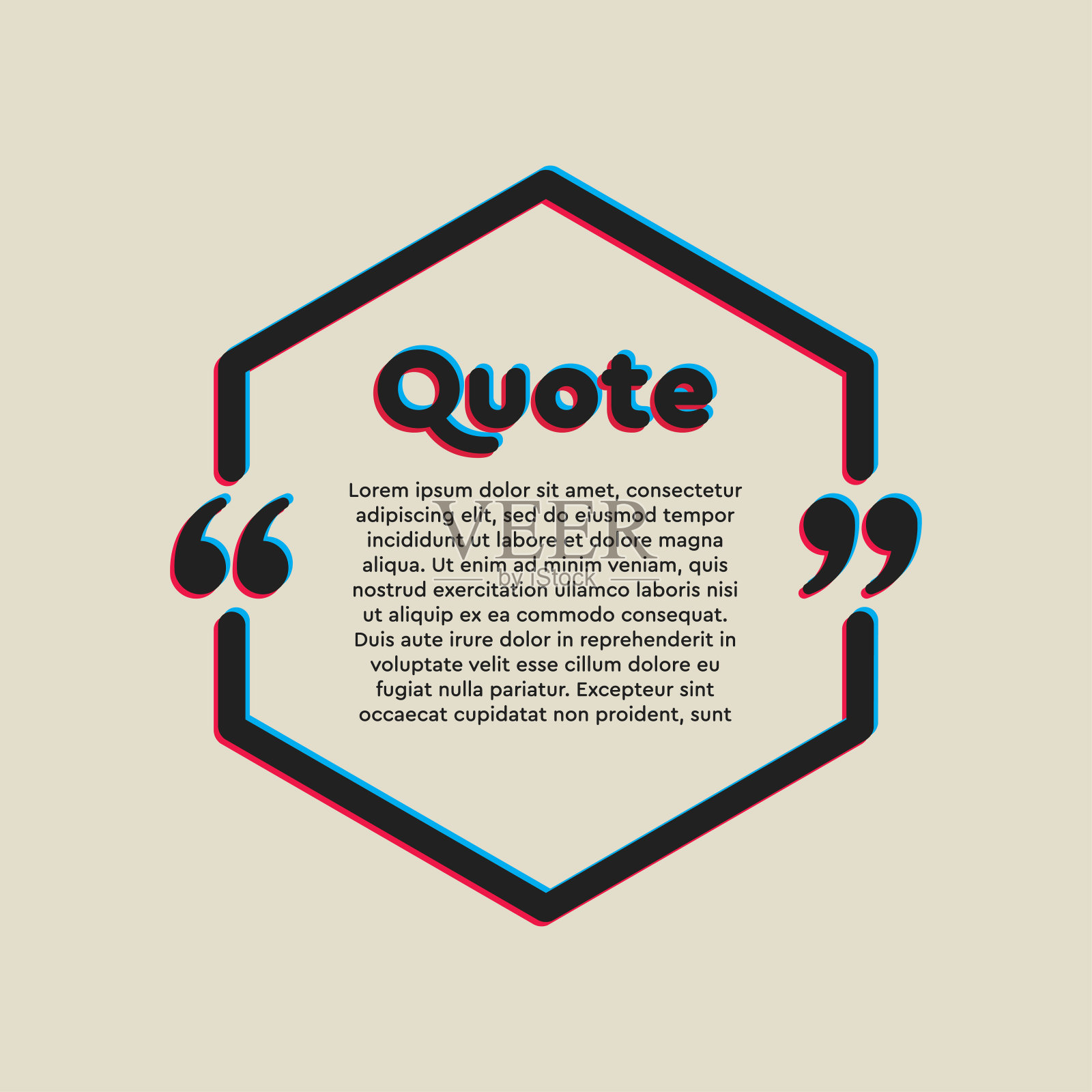 向量模板一个创造性的引用方括号十六进制插画图片素材