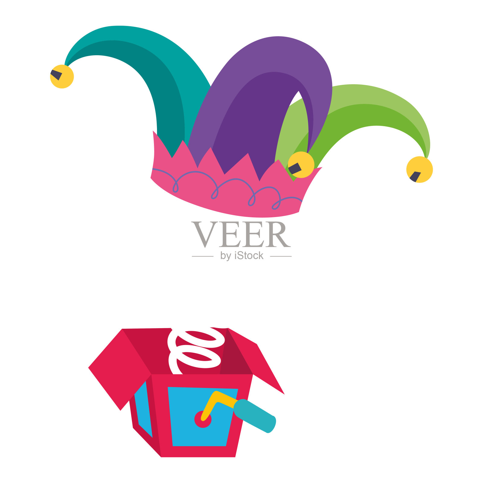 孤立的笑话盒子插画图片素材