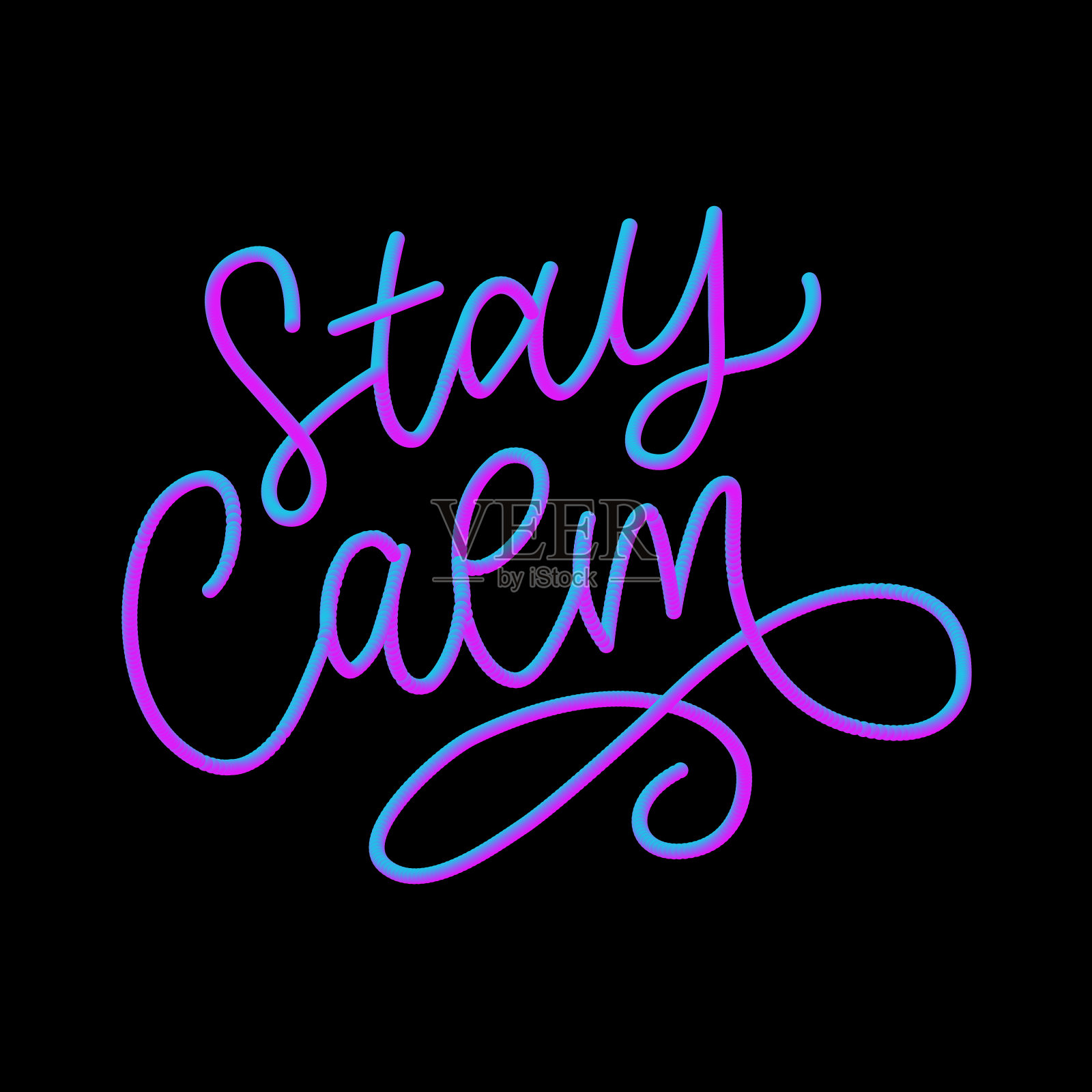 口号保持冷静检疫流行病信件文字书法矢量插图设计元素图片