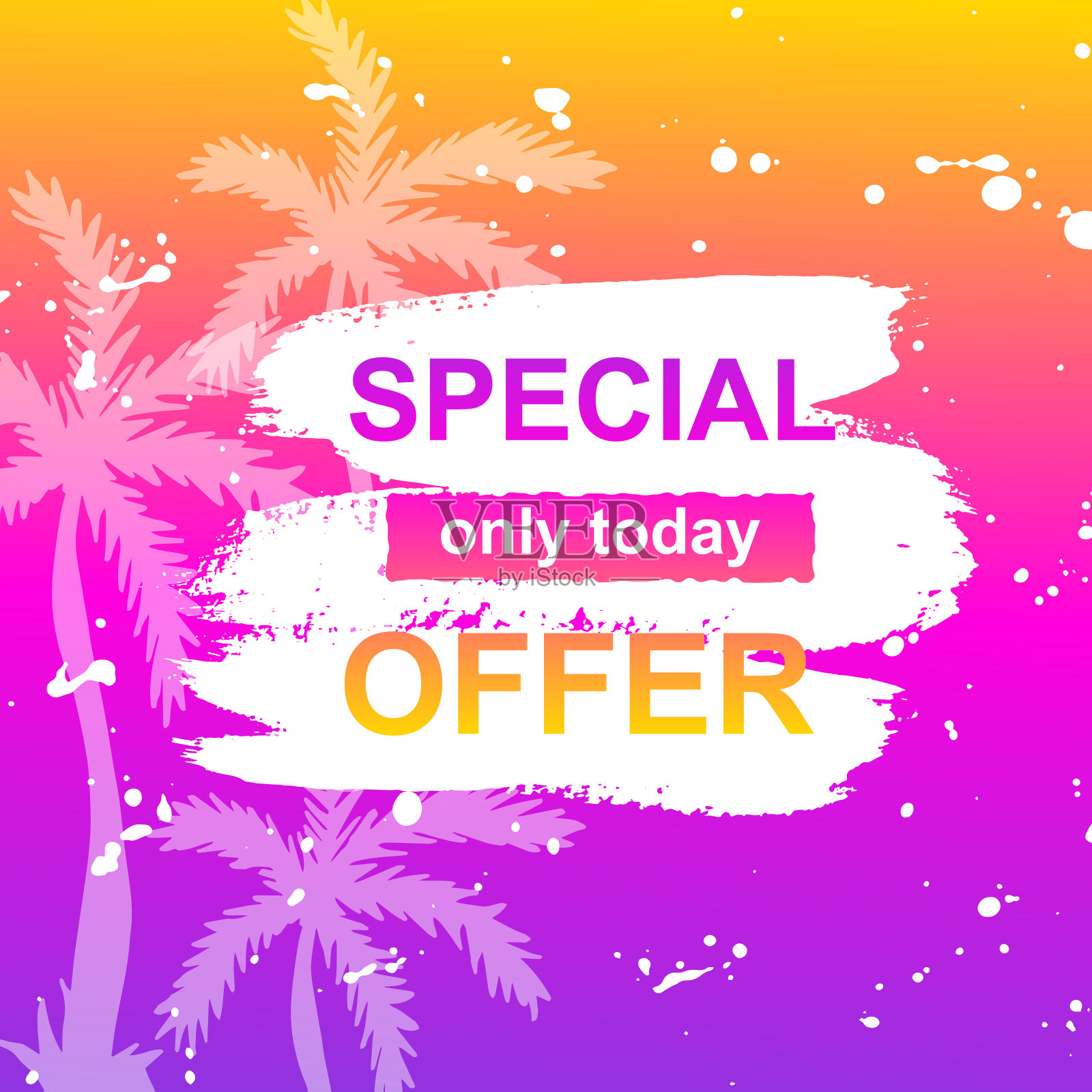 销售夏季卡上手绘污渍设计元素图片