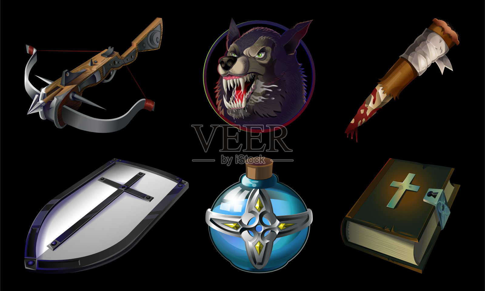 集合与现实的游戏图标插画图片素材