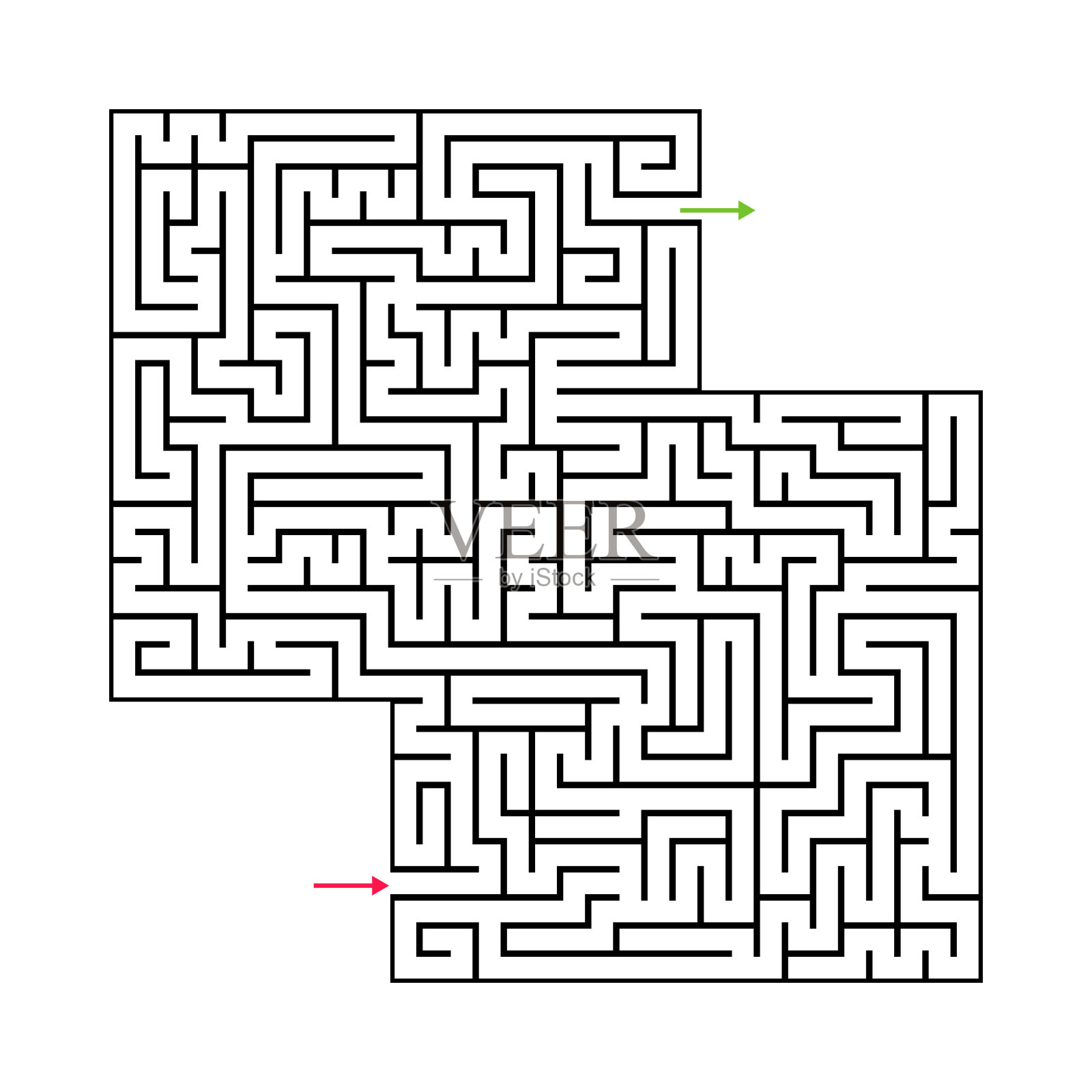 抽象迷宫迷宫有入口和出口。向量迷宫插画图片素材