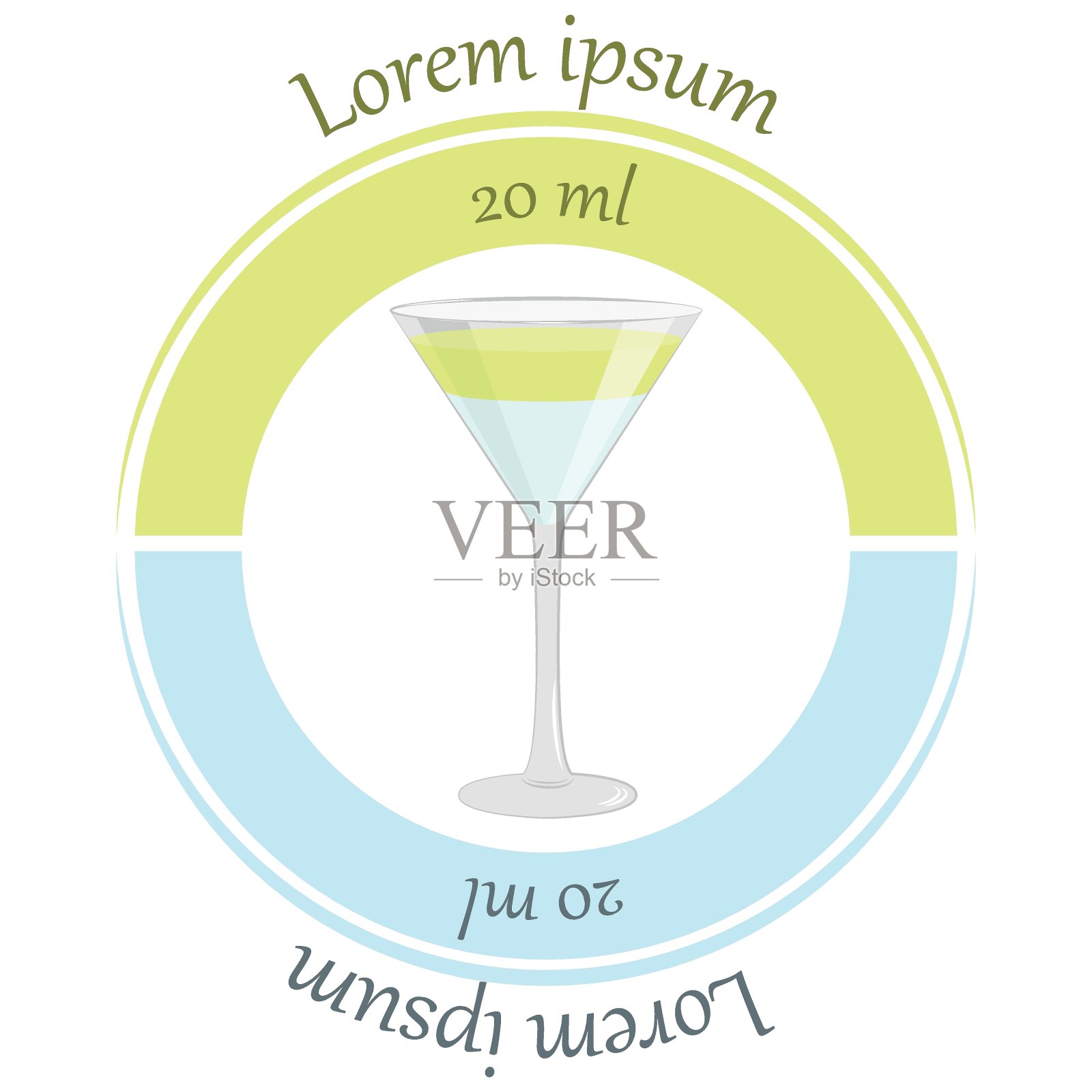 鸡尾酒里的三种成分。矢量图插画图片素材