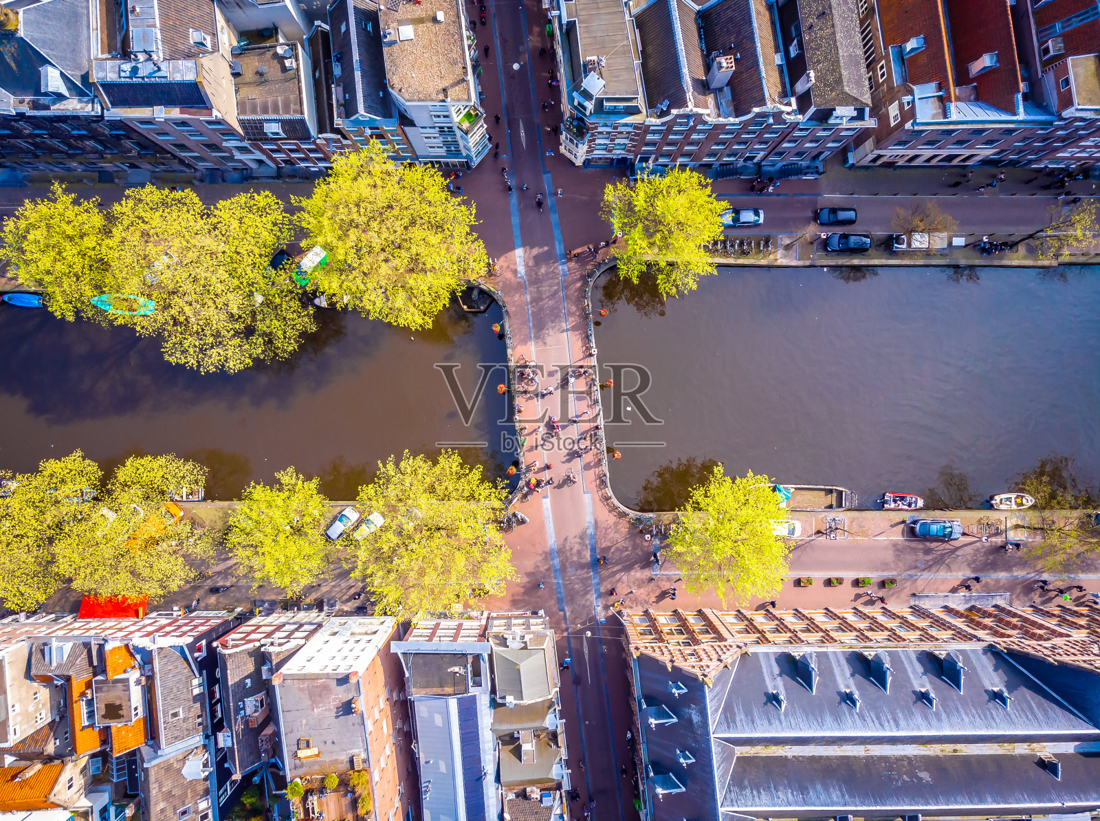 荷兰阿姆斯特丹老城鸟瞰图照片摄影图片