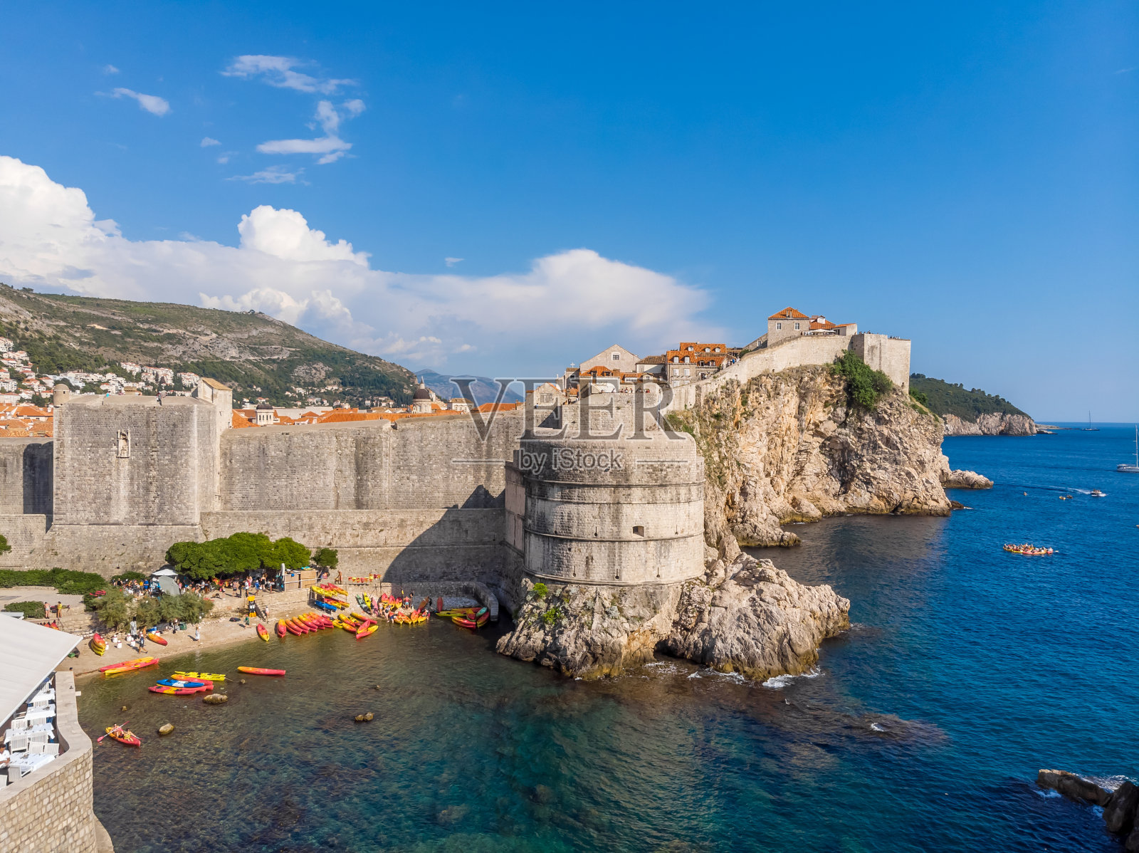 克罗地亚杜布罗夫尼克的鸟瞰图照片摄影图片