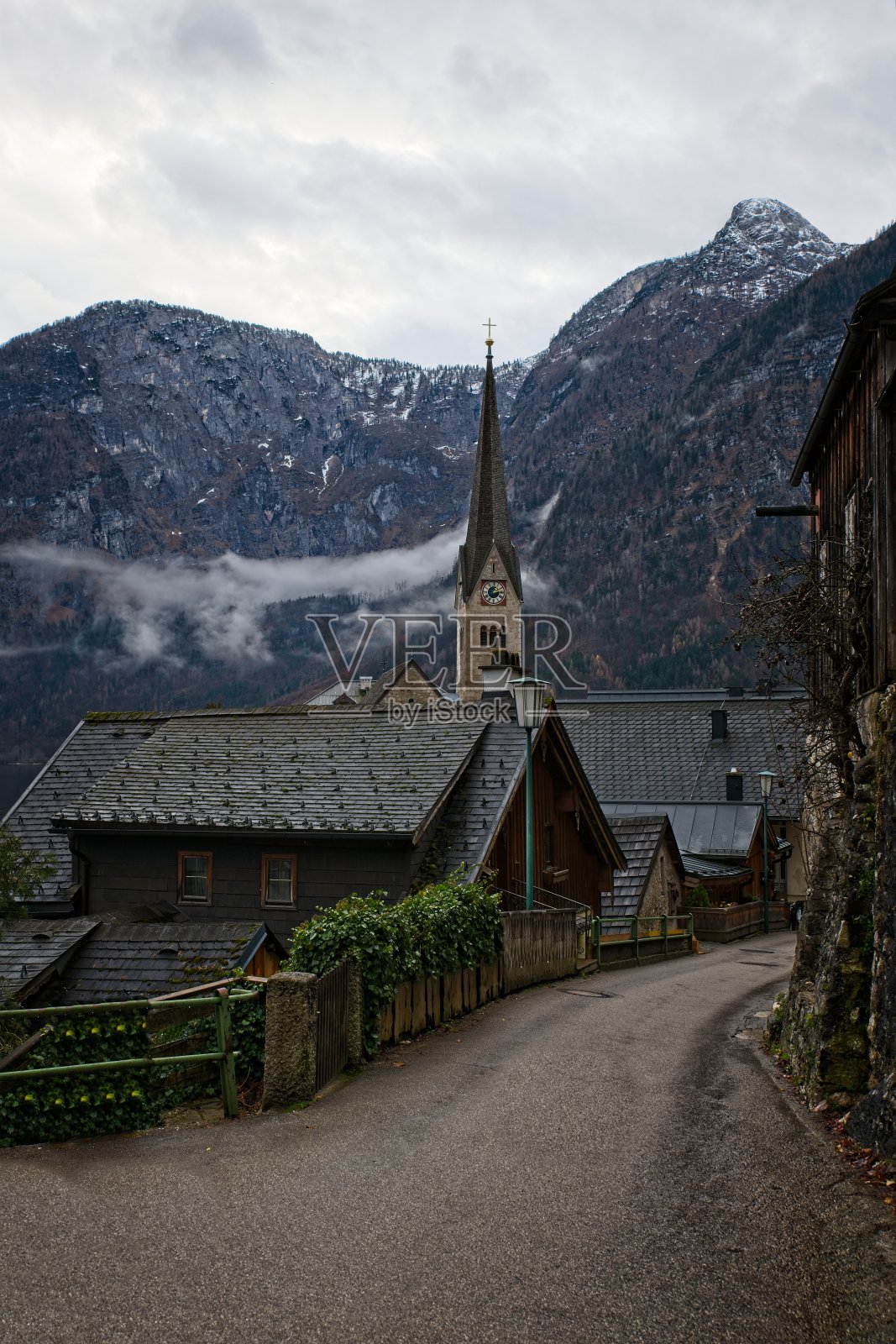 奥地利的哈尔斯塔特。照片摄影图片