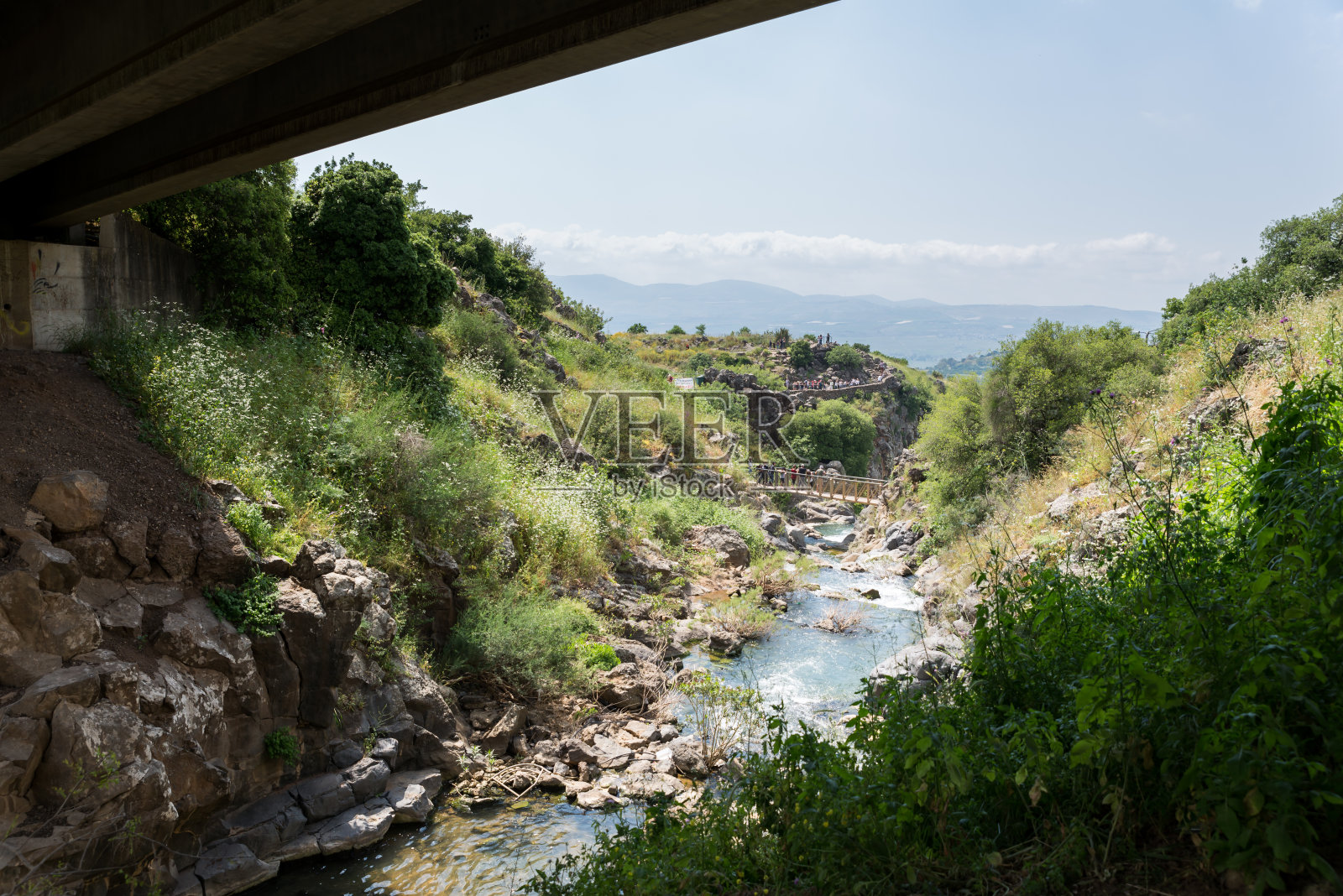 戈兰高地的萨尔瀑布，以色列北部照片摄影图片