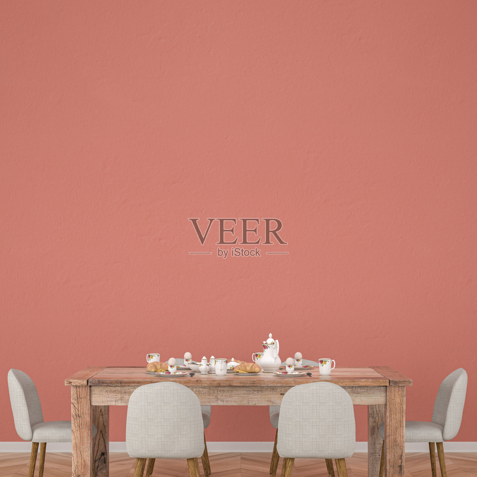 餐厅用桌子和装饰石膏墙库存照片照片摄影图片