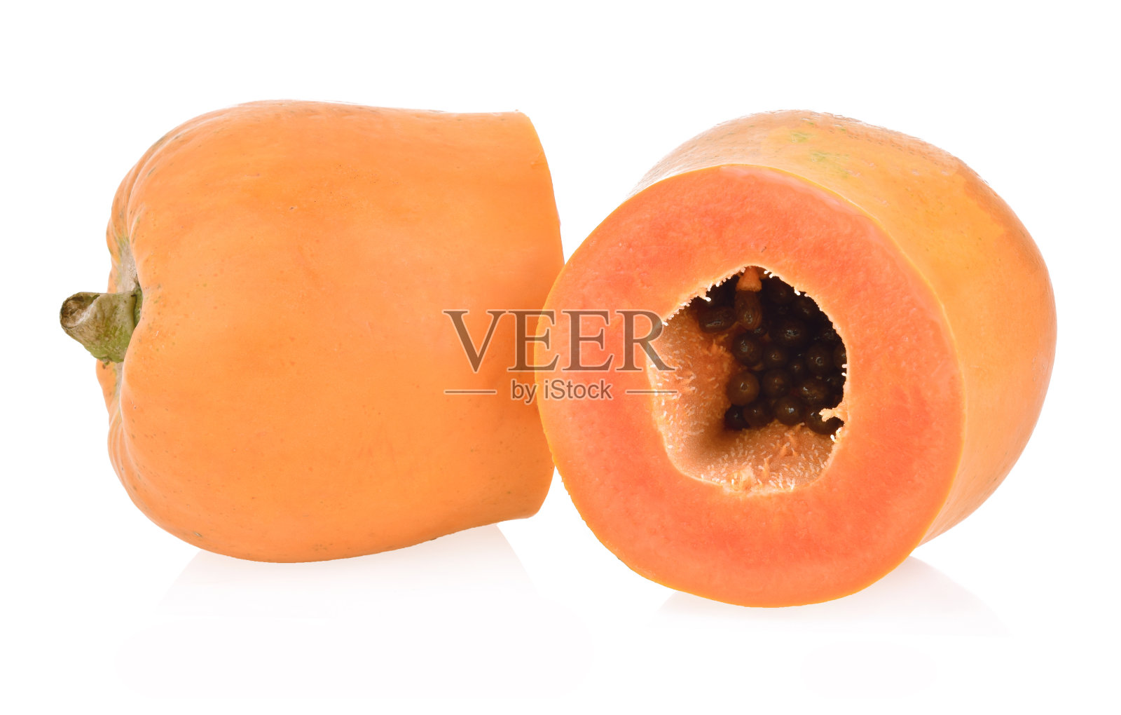 木瓜孤立的白色背景照片摄影图片